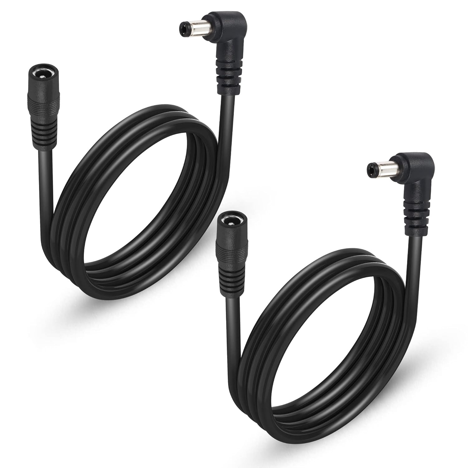 GINTOOYUN 2 Pack DC5525 Power Extension Cable, DC 5.5Mm X 2.5Mm Right Angle Male