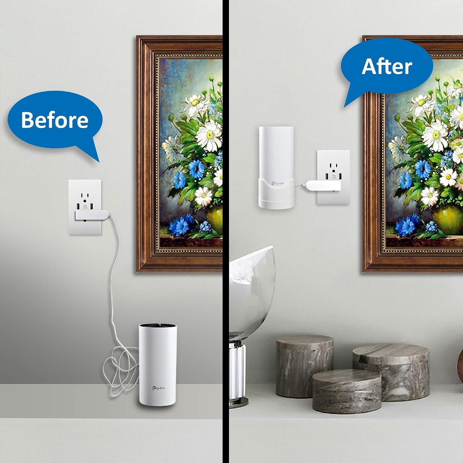 Versatile Wall Mount for Deco S4, S7, M4, P9, W2400 – Cord Management Included