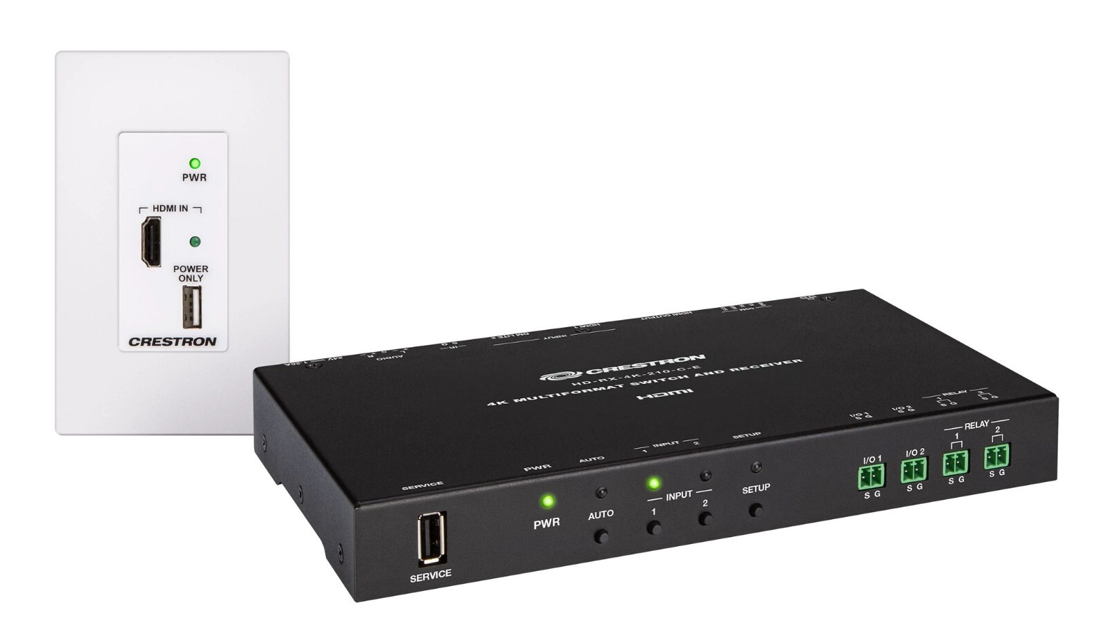 Crestron HD-MD-4K-200-1G-W Kit 2×1 Scaling Auto Switcher & Wall Panel – 6511021