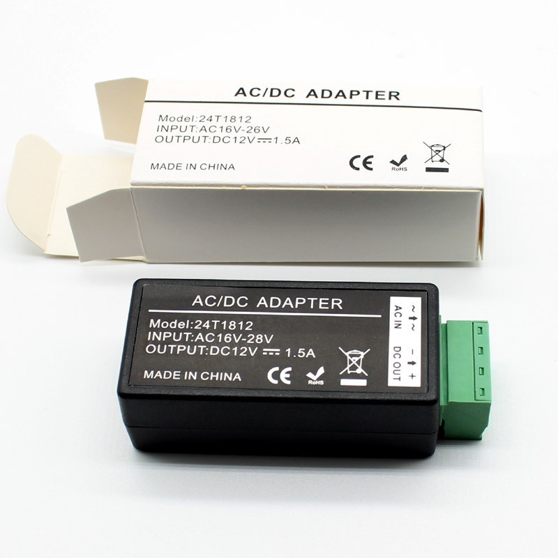 10pcs AC to DC Power Converter AC/DC Adapter input AC24V to Output DC12V 1.5A