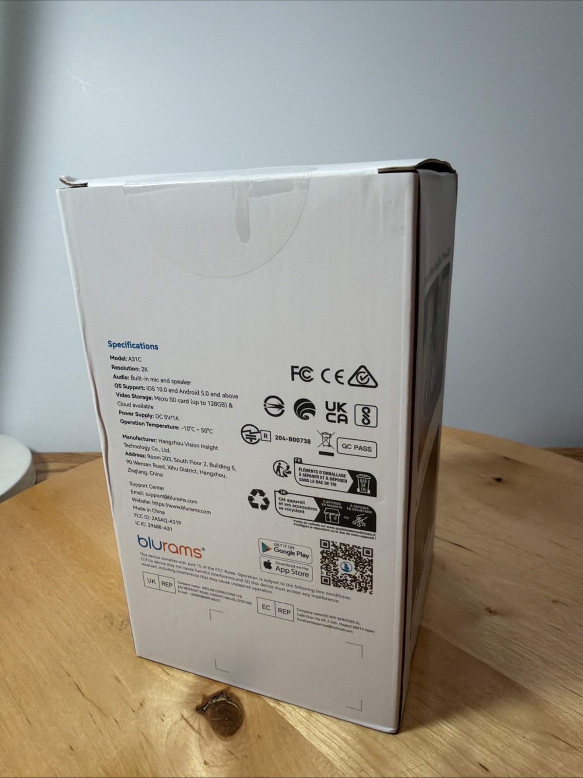 Blurams Lumi Indoor Security Camera w/ One-Touch Call 2K 360-Degree Tilt (A31C)