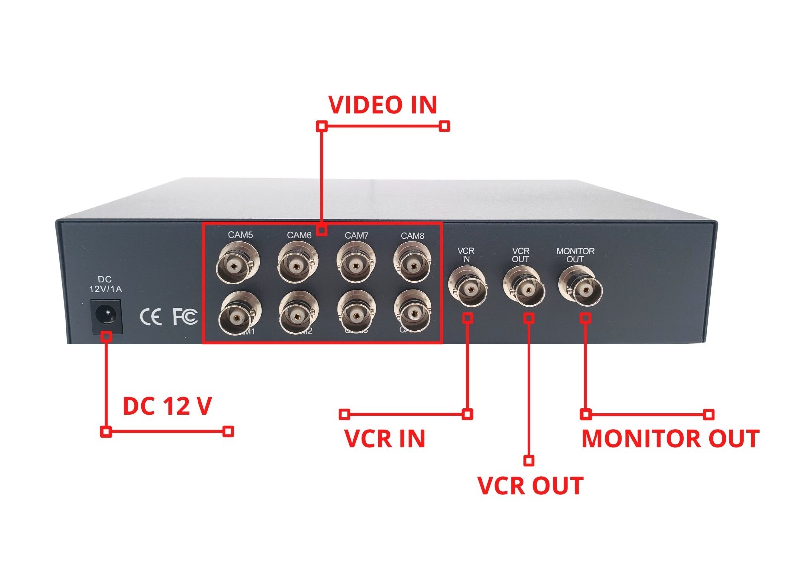 8 Channel CCTV Analog Security Camera Quad Processor Video Screen Splitter