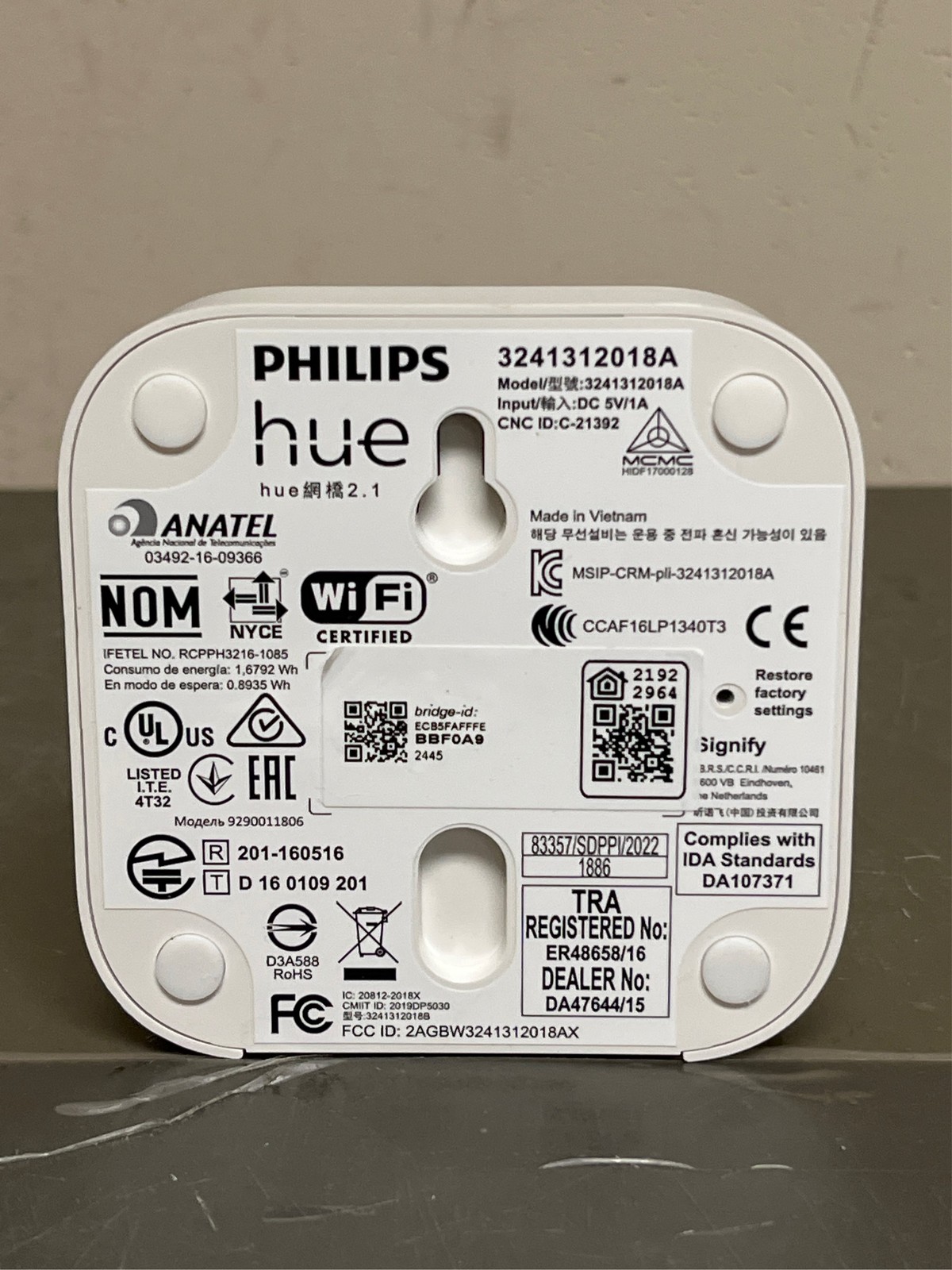 Philips Hue WiFi Smart Bridge White 1 pk 1
