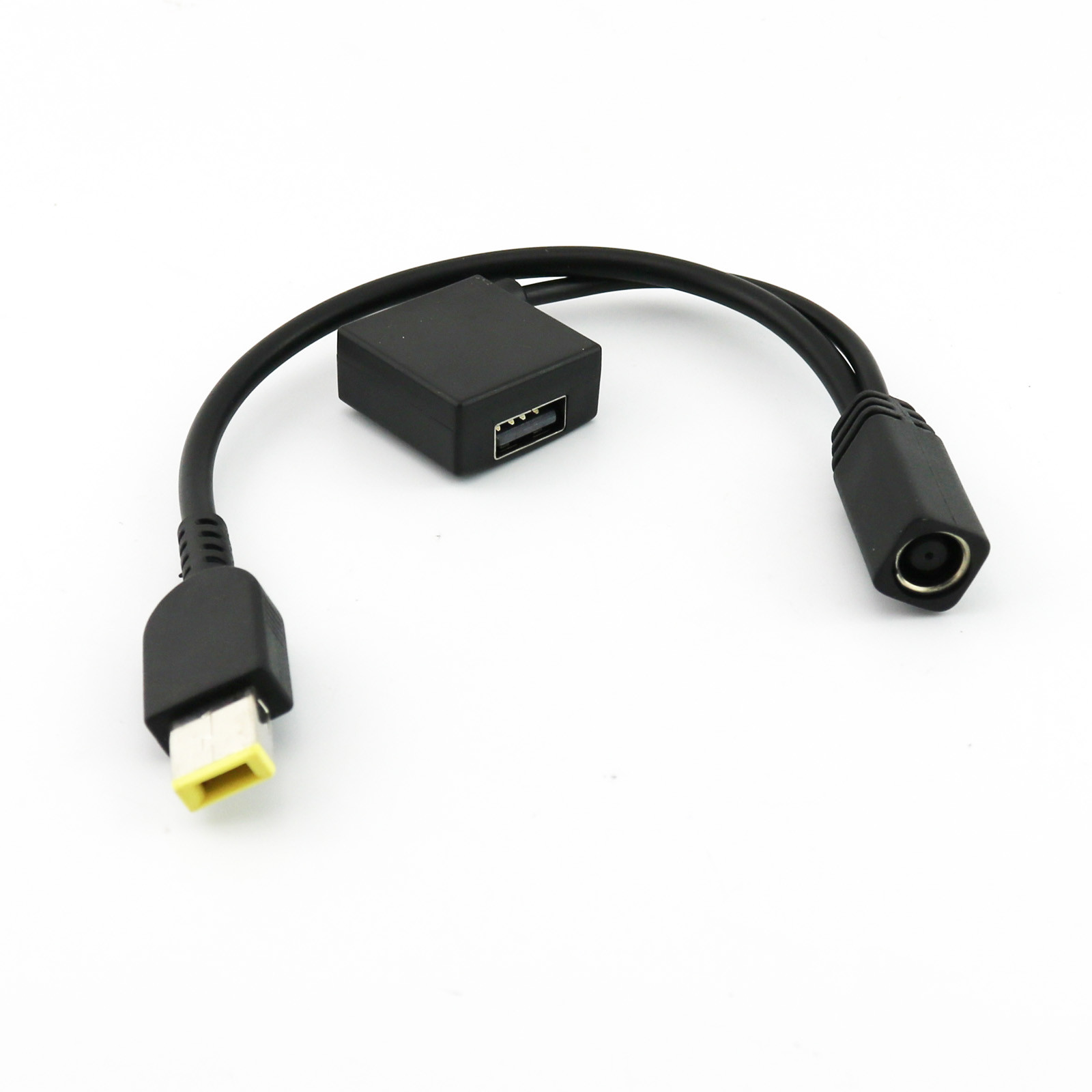 1x 2 in 1 7.9×5.5mm Round Jack to Square Plug Pigtail and USB Charger Cable