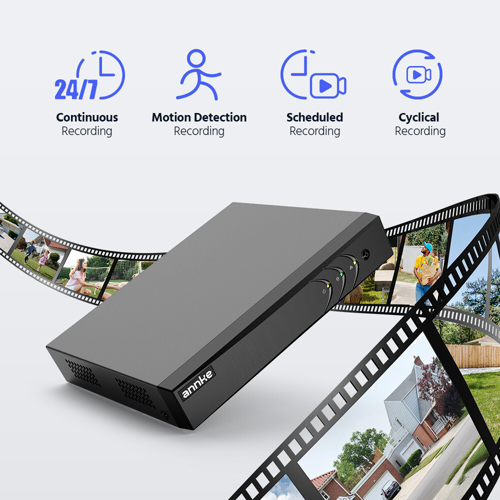ANNKE 8CH 5MP Lite DVR 1080P Color Night Vision Security Camera System Outdoor