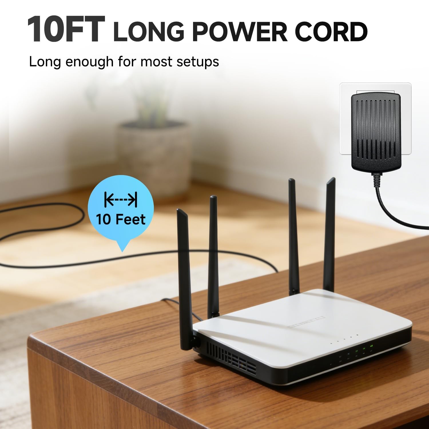 UL Listed 12V 2A 10ft Power Supply Adapter, AC to DC 24W 2000mA 1500mA 1000mA…