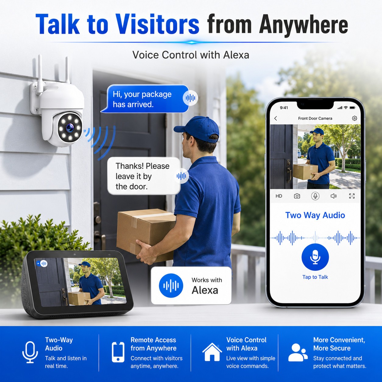 360° PTZ Security Camera System 10” Monitor Outdoor Wireless Audio 10CH 500GB