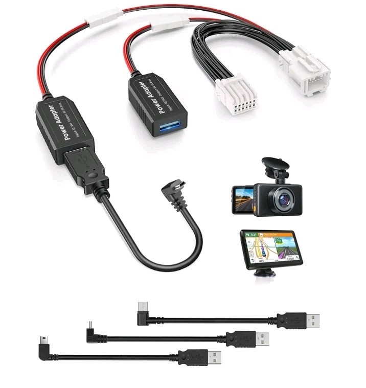 Dash Cam Power Adapter,(12P Type B)Fit Select Acura Integra/Honda