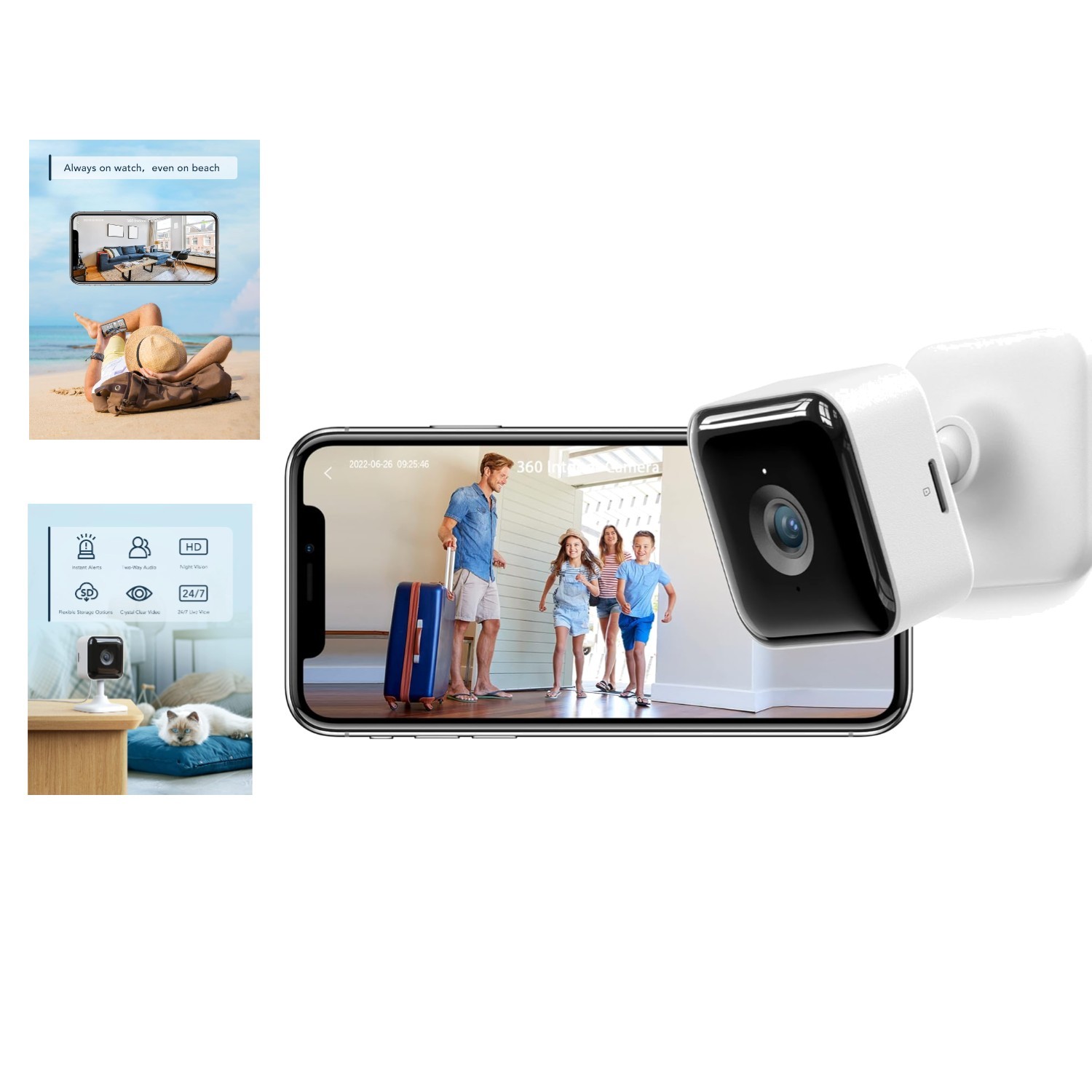 Easy to Install Indoor Security Camera with 1080P Video & Alexa Compatibility