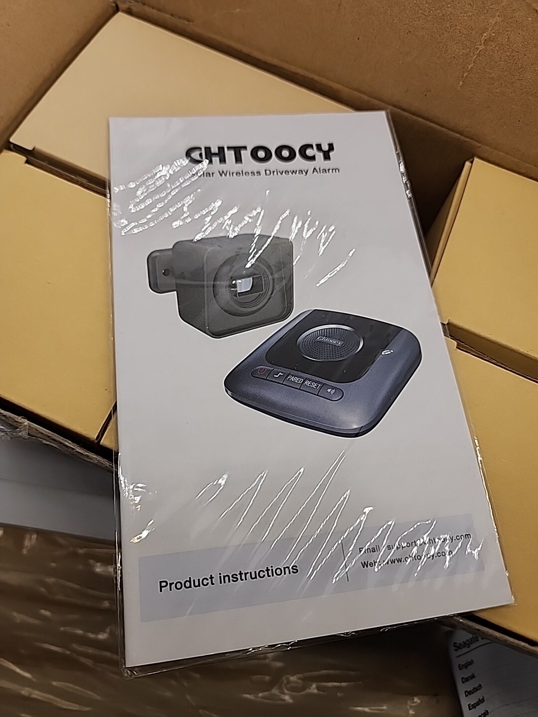 CHTOOCY WIRELESS DRIVEWAY ALARM c2056-14 4 Sensor 1 Receiver New Open Box