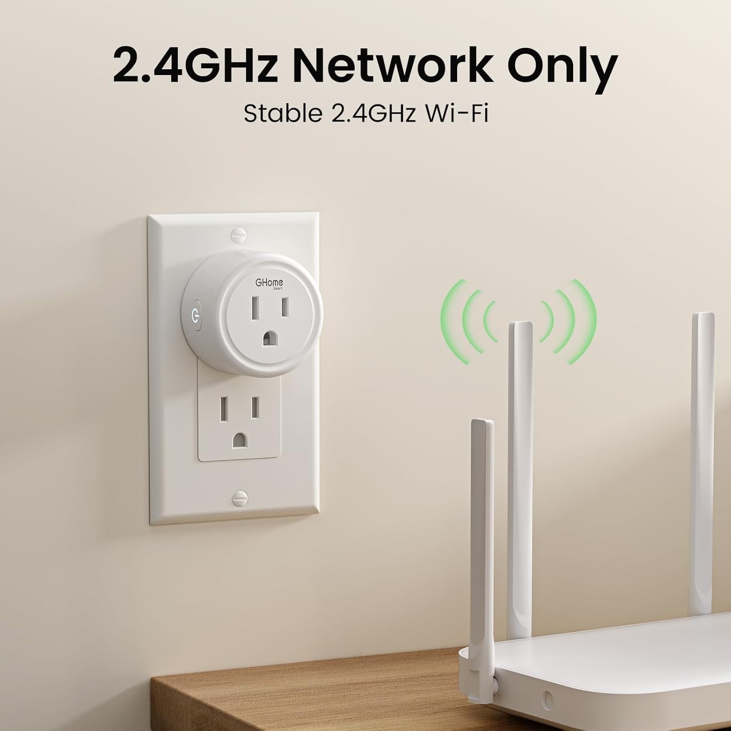 GHome Smart Plug, WiFi Smart Plug Outlet APP Remote Control, 2.4GHz 4pk