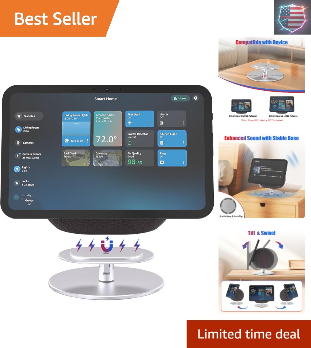 Stand Compatible with Echo Show 8 & Echo Show 11, Comfortable Viewing with 36…
