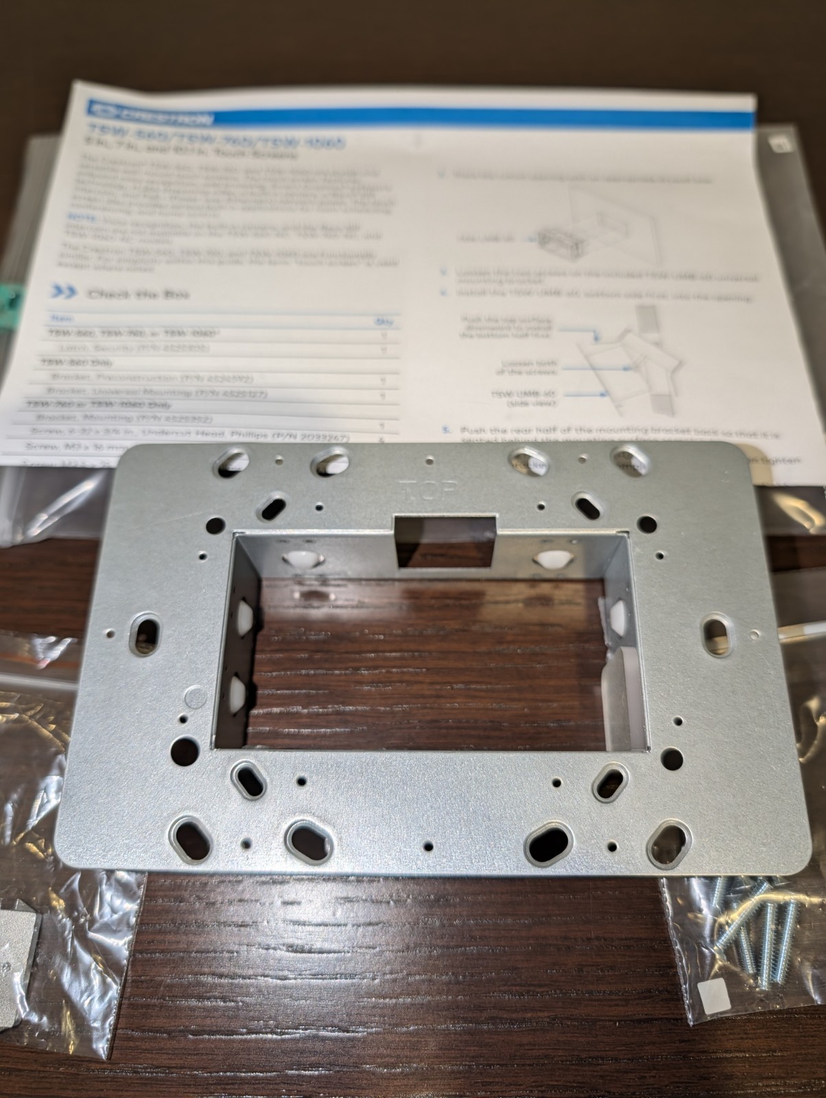 Crestron Wall Mount Bracket For TSW -1060, TSW-760, TSW-560, TSS-7, TSS-10 + Hwd