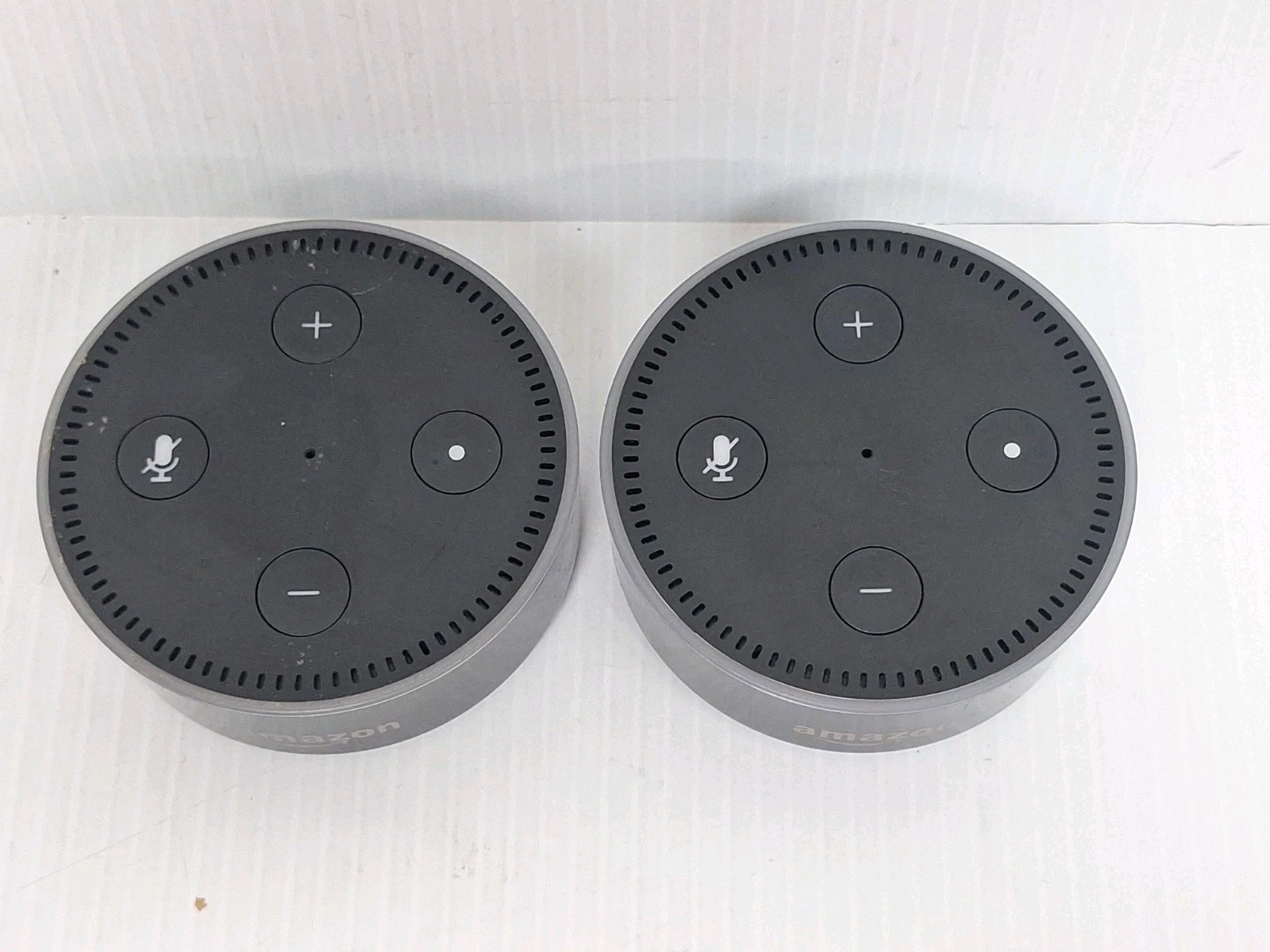 Lot of 2 Amazon Echo Dots (2nd Gen) Alexa Smart Speakers with Boots – No Cords