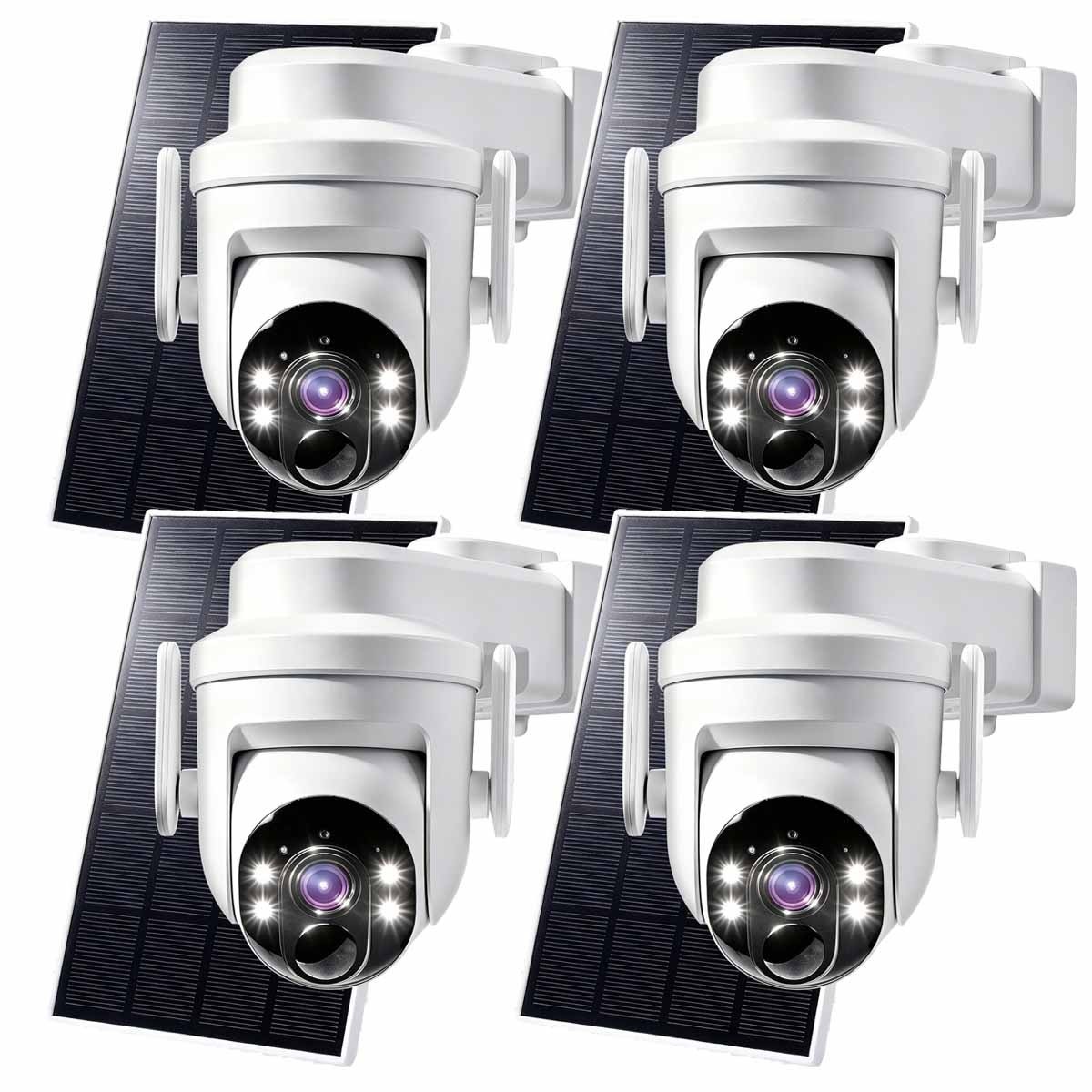 Wireless Solar Camera Outdoor WiFi Security Camera System Battery Power Pan/Tilt