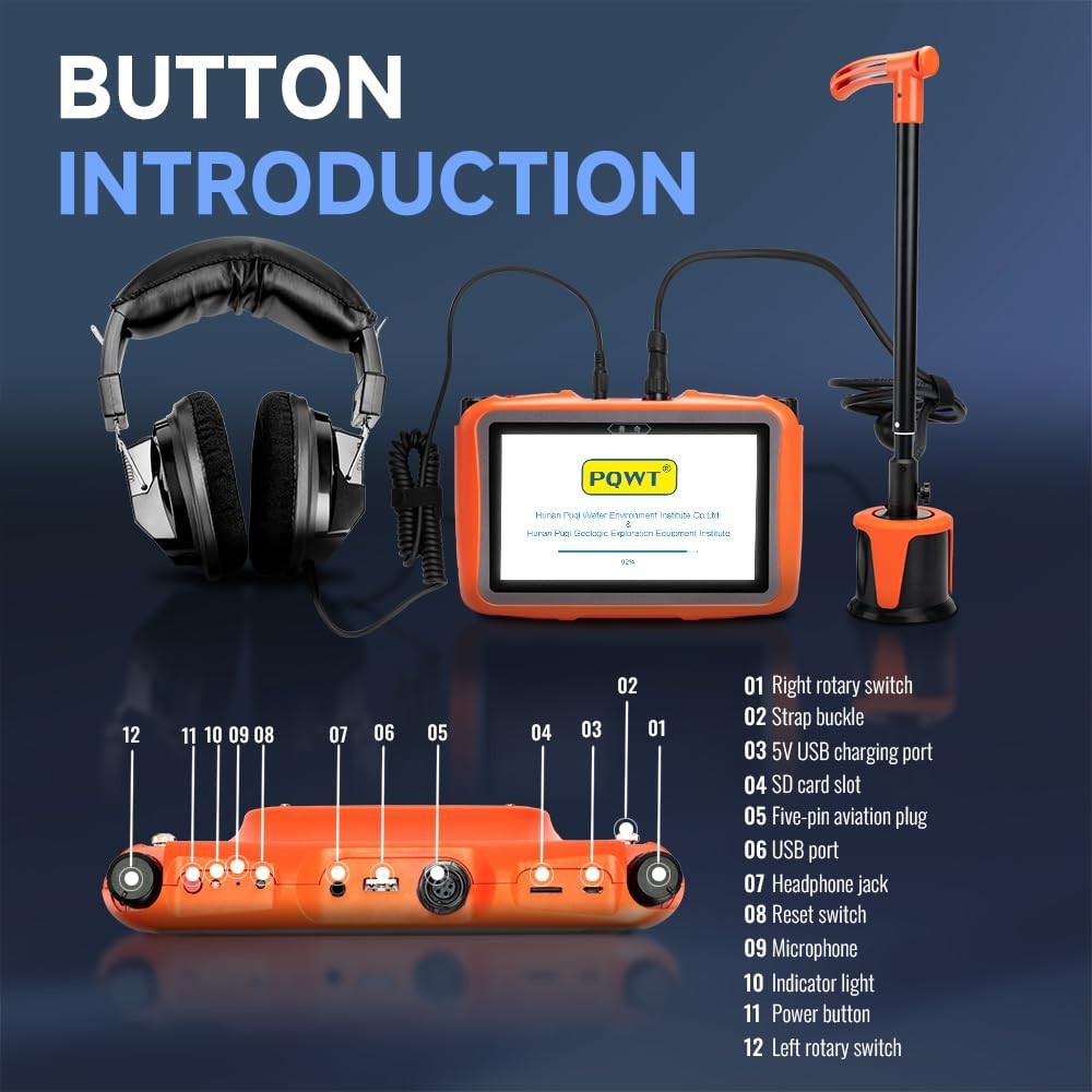 PQWT L2000 Outdoor Pipe Water Leak Detector Middle Sensor Detecting for Depth 5m