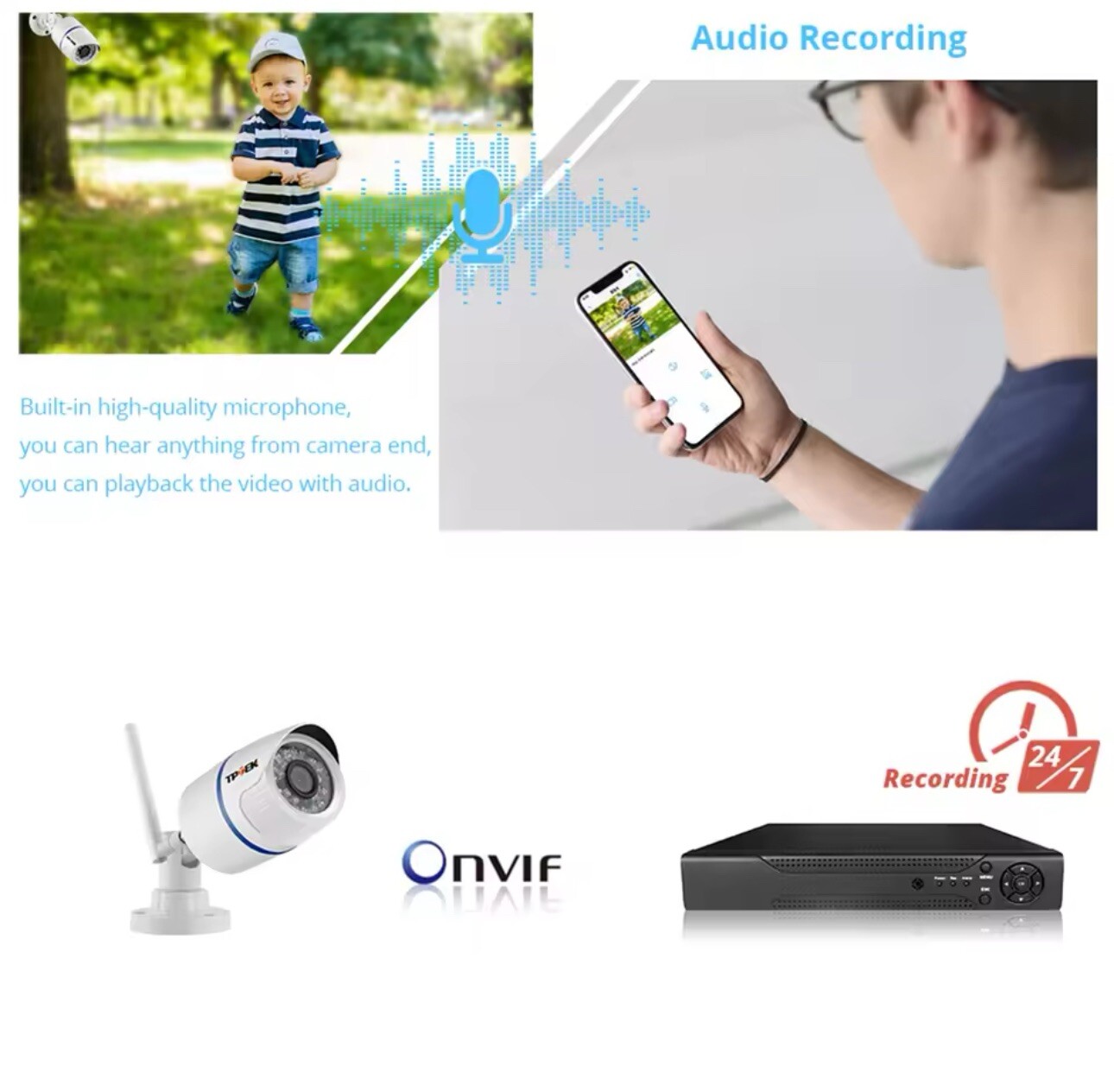 SURVEILLANCE HOME OFFICE WATERPROOF CAMERA 4MP 1080P IP WIFI HD 64 GB TF CARD