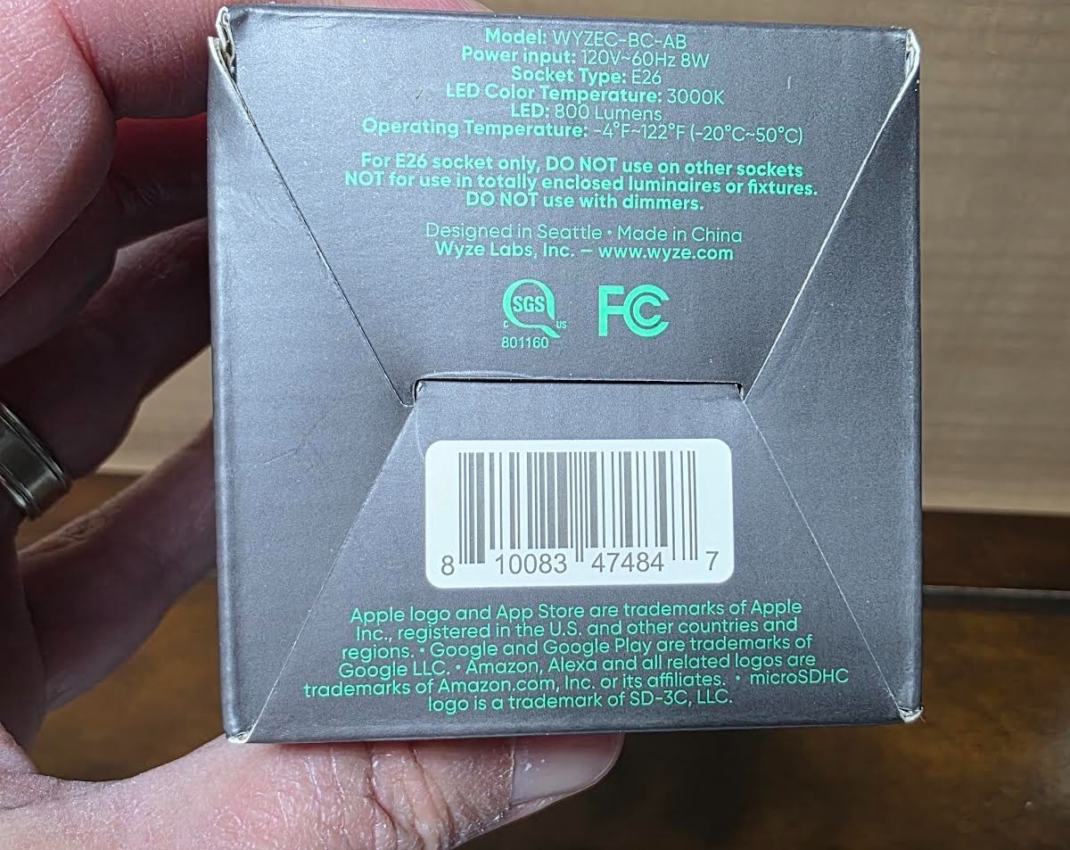 WYZE Accessory Bulb for WYZE Bulb Camera E26 Socket / 800 Lumens / NEW Sealed
