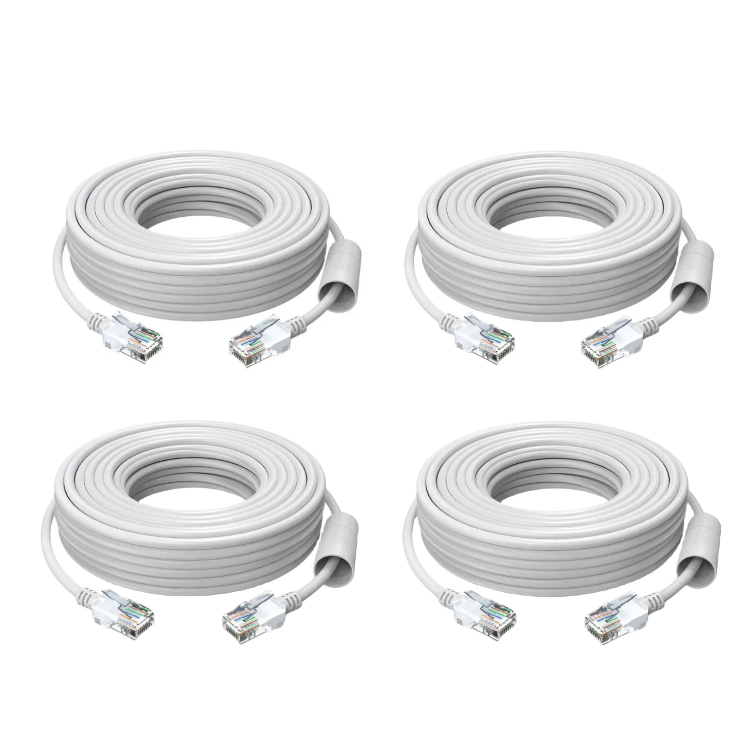 ZOSI 4-Pack 60ft Cat5e Ethernet Cable Network RJ45 wire cord for POE Camera