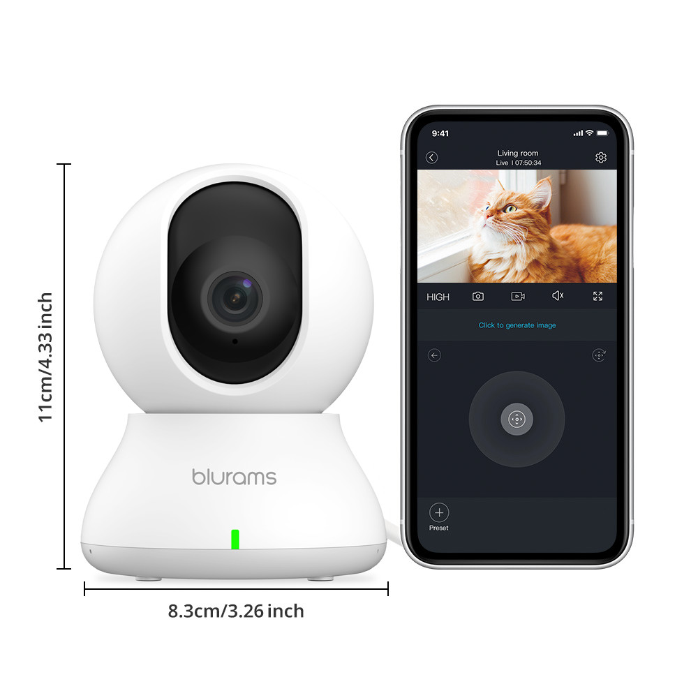 3/5X Blurams 2K Indoor Security Camera Pet Baby Child Monitor Night Vision FHD
