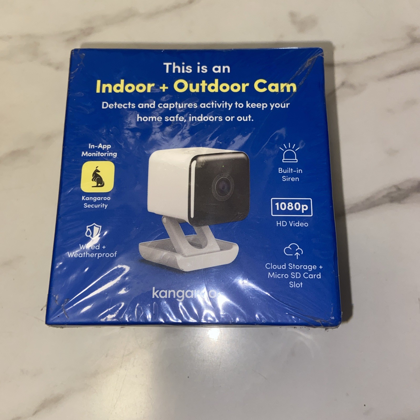 Kangaroo Indoor + Outdoor Cam Wired Security Camera NEW SEALED