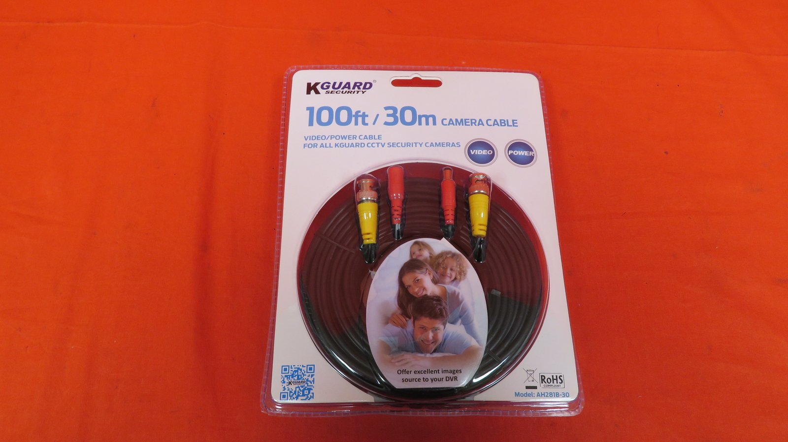 Kguard AH281B-30 100FT 30M Universal CCTV BNC Camera Extension Cable 7008