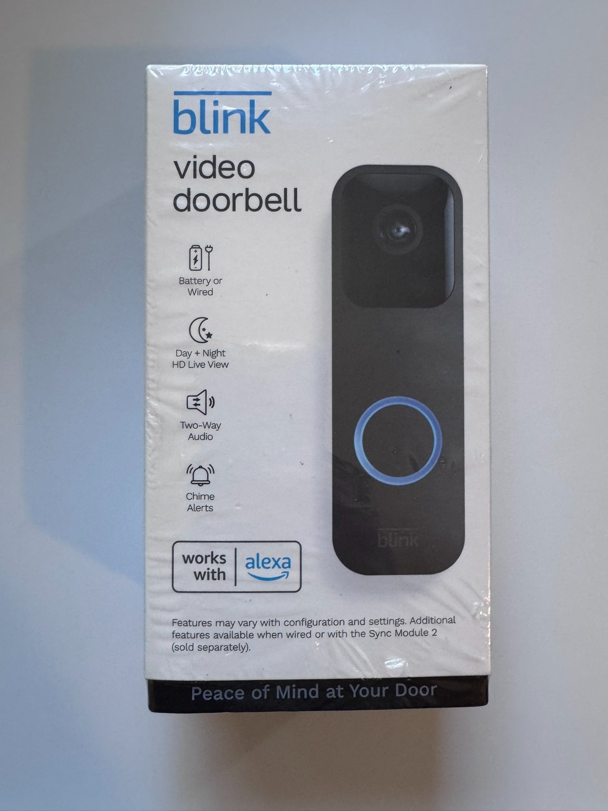Blink Video Doorbell Wired/Wireless Two way audio HD video & Alexa New Unopened