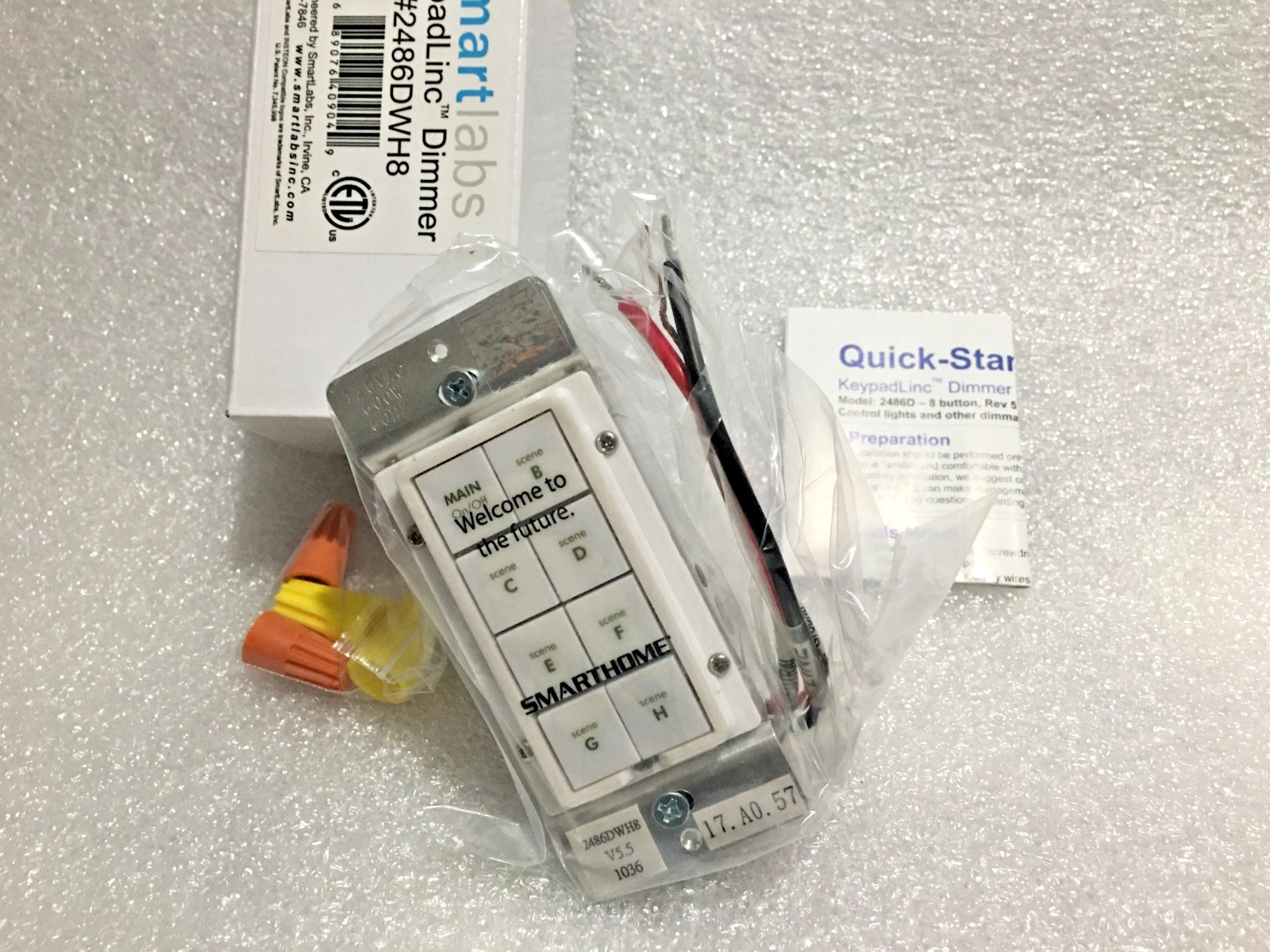Smartlabs KeypadLinc Dimmer #2486DWH8 White 8-Button Keypad Switch