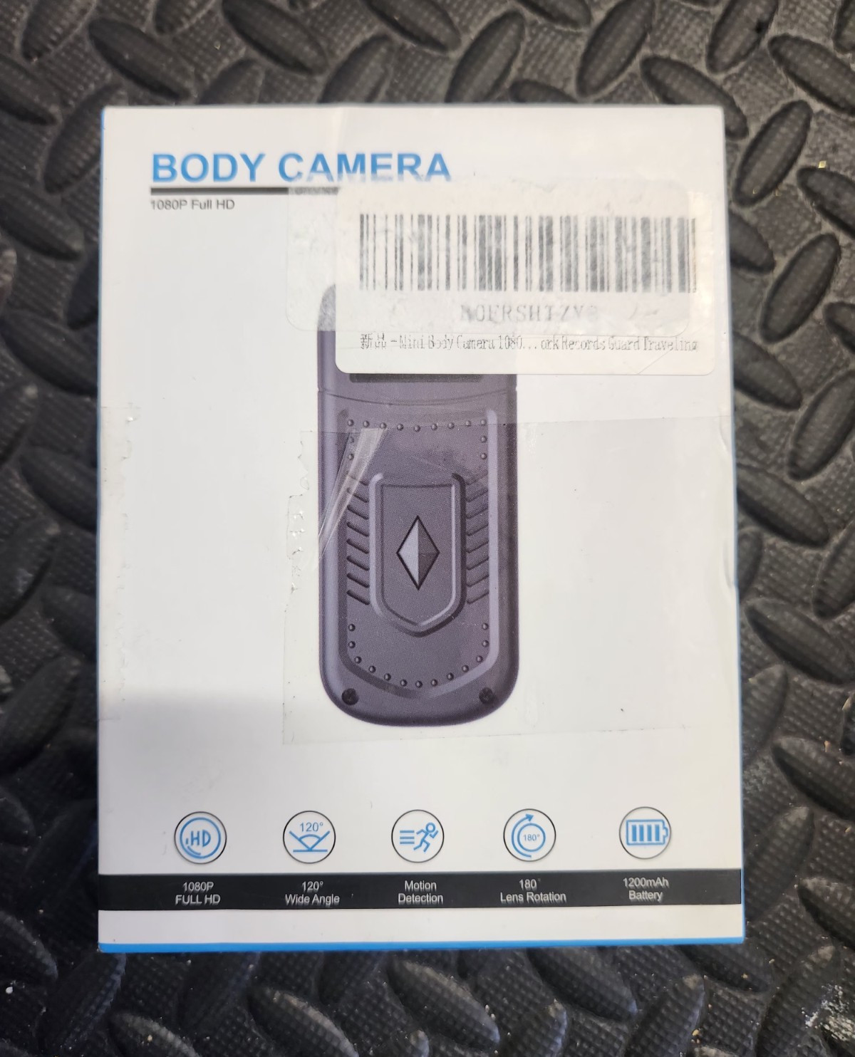 1080p FHD Body Camera Rotating Lens Wide Angle Night Vision Motion Black