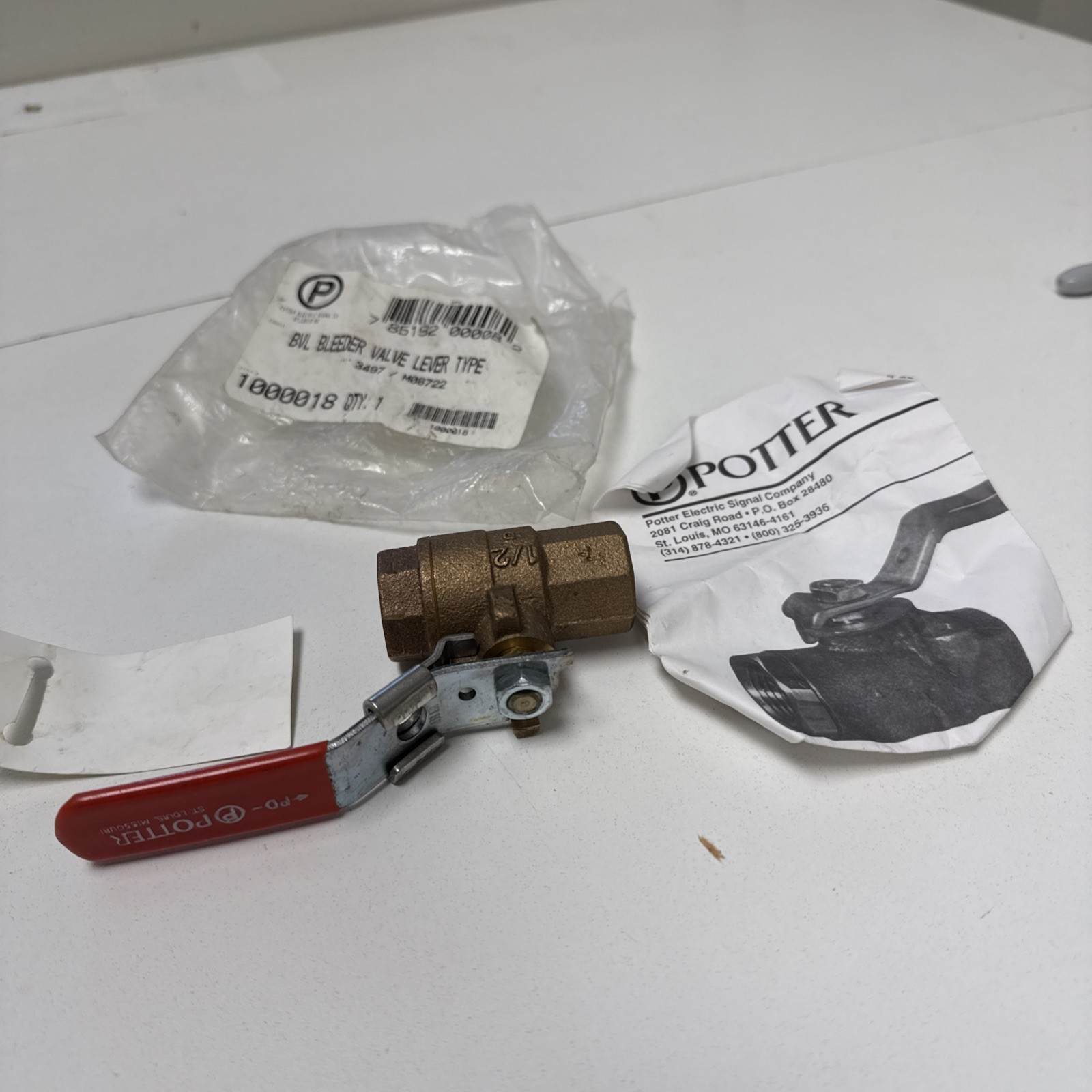 Potter Electric BVL Bleeder Valve Lever Type 1/2″ 1000018