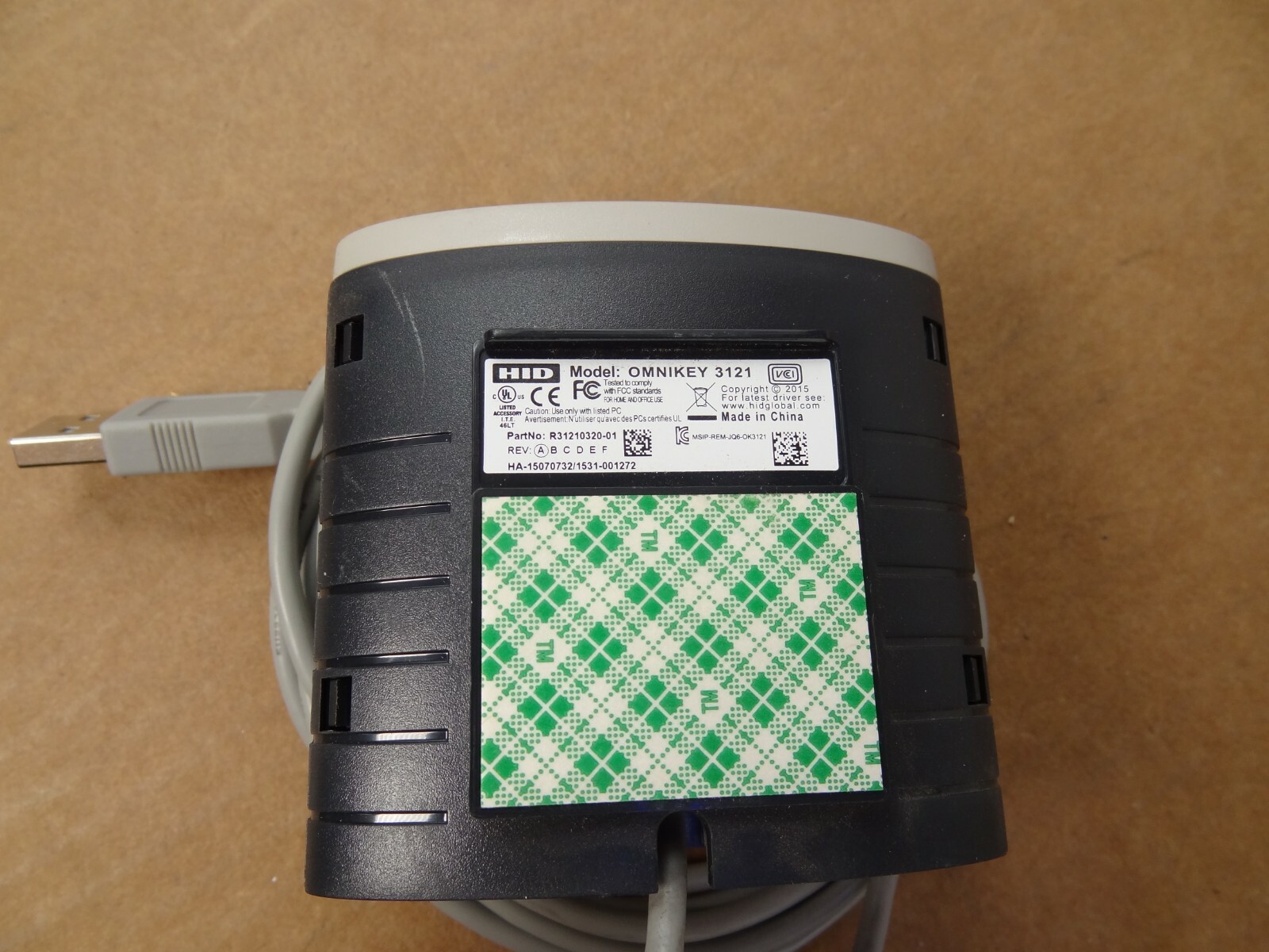 HID Omnikey 3121 R31210320-01 Smart Card Reader Interior Grey USB 2.0