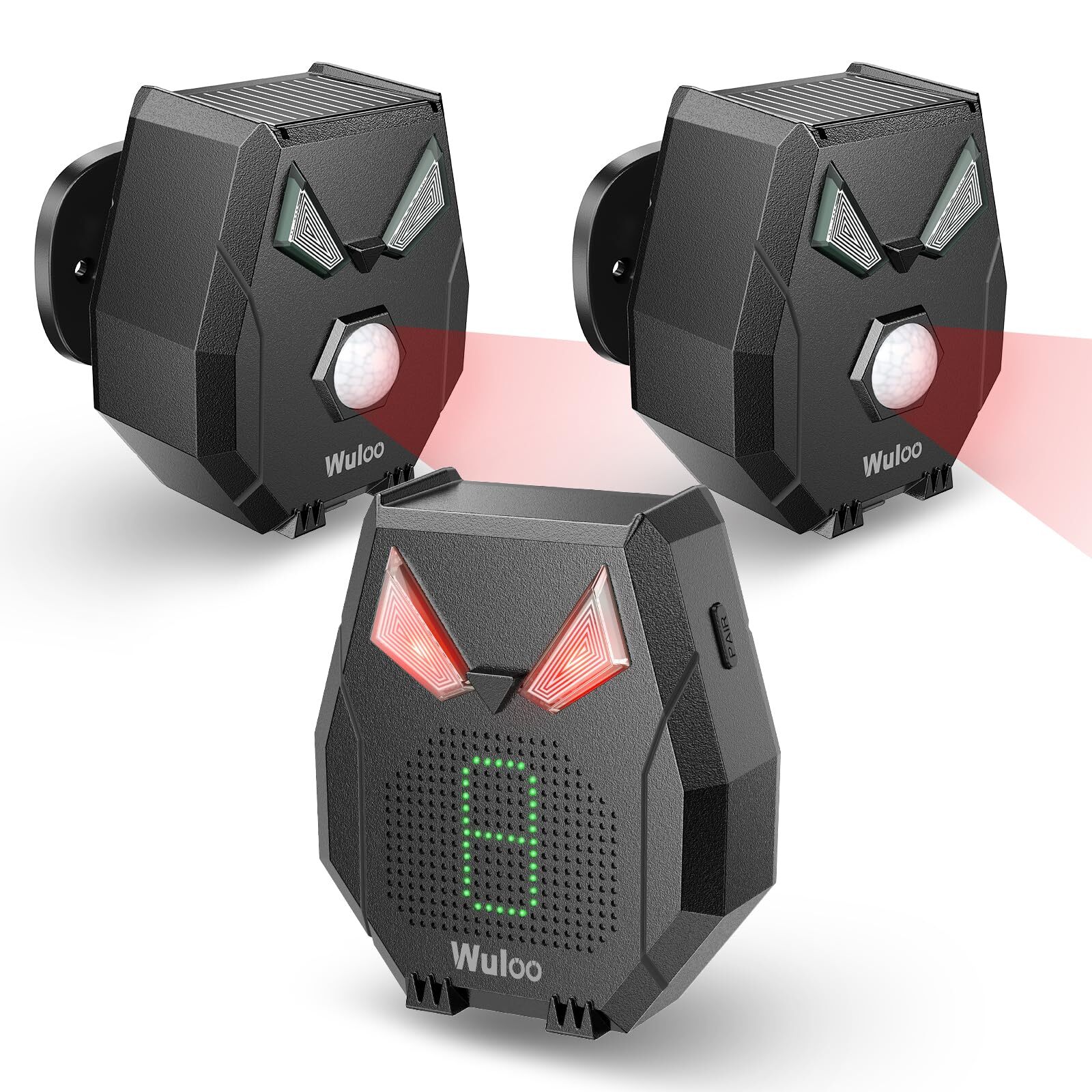 Wuloo 1/3Mile Range Wireless Solar Driveway Alarms PIR Motion Detectors Sensors
