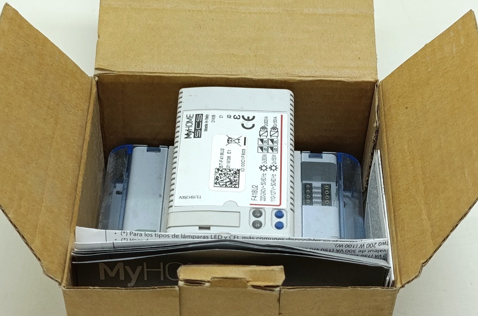 BTicino F418U2 MyHOME SCS Universal Dimmer 2-Channel DIN Rail Module – NIB