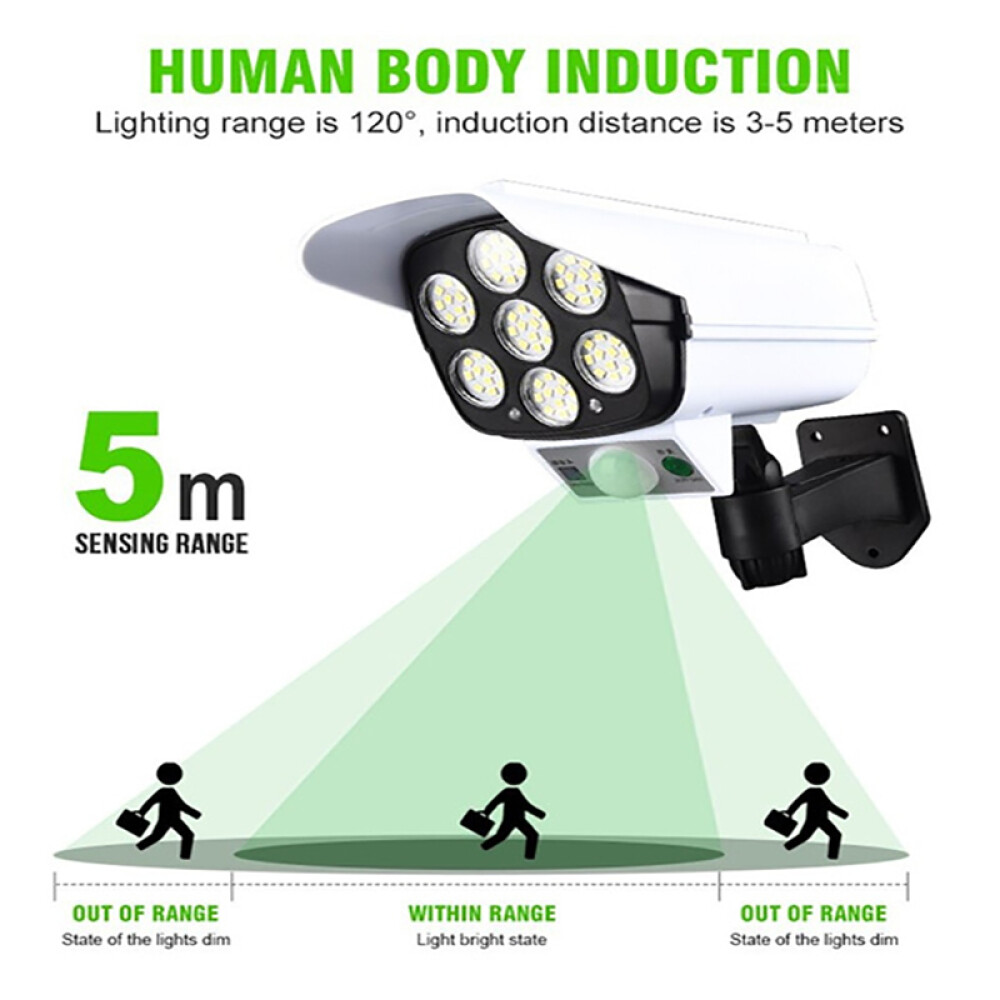 Solar Power Dummy Security Camera Fake Waterproof LED Light Surveillance Outdoor