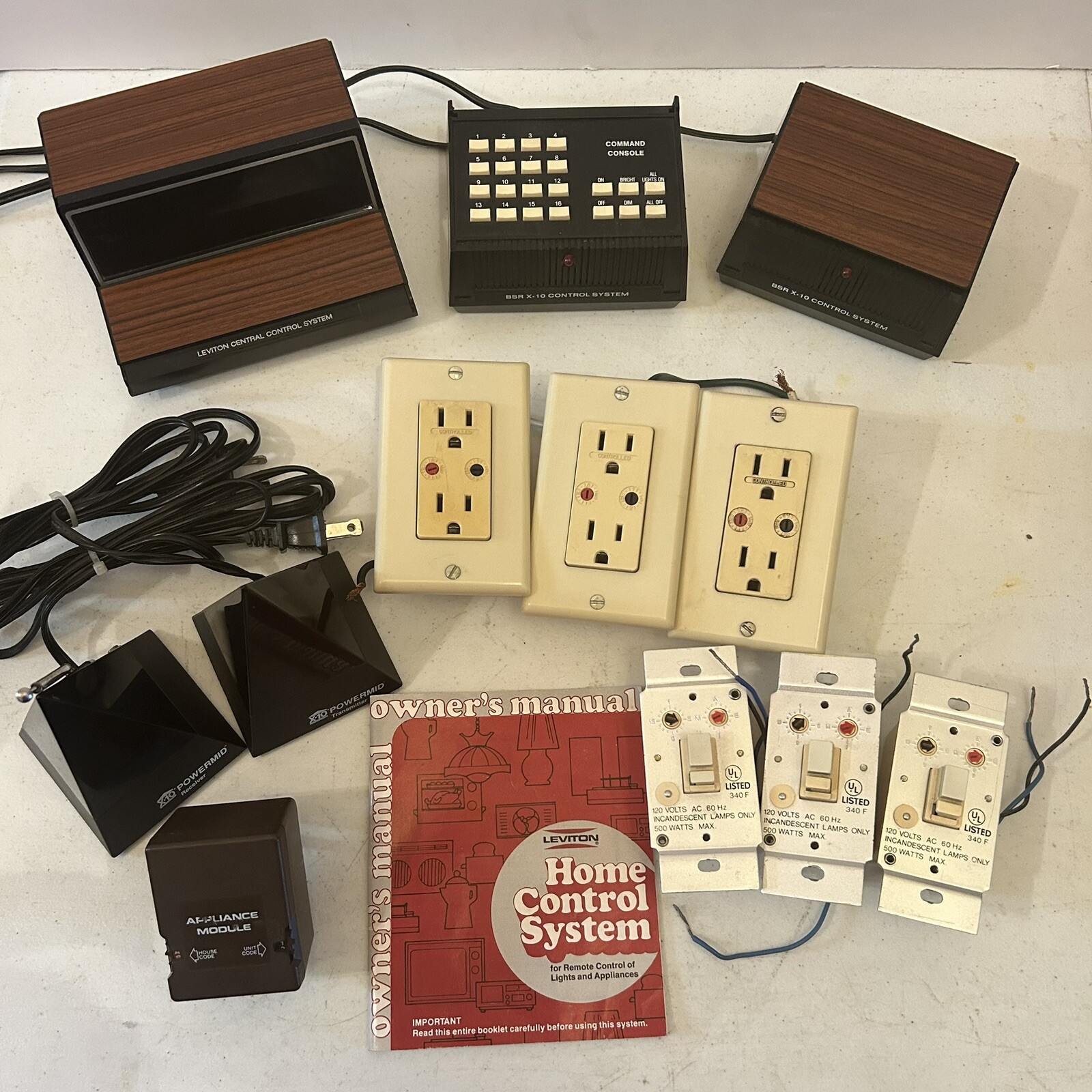 Leviton X10 Home Central Control System Lot of Various Items Including Manual