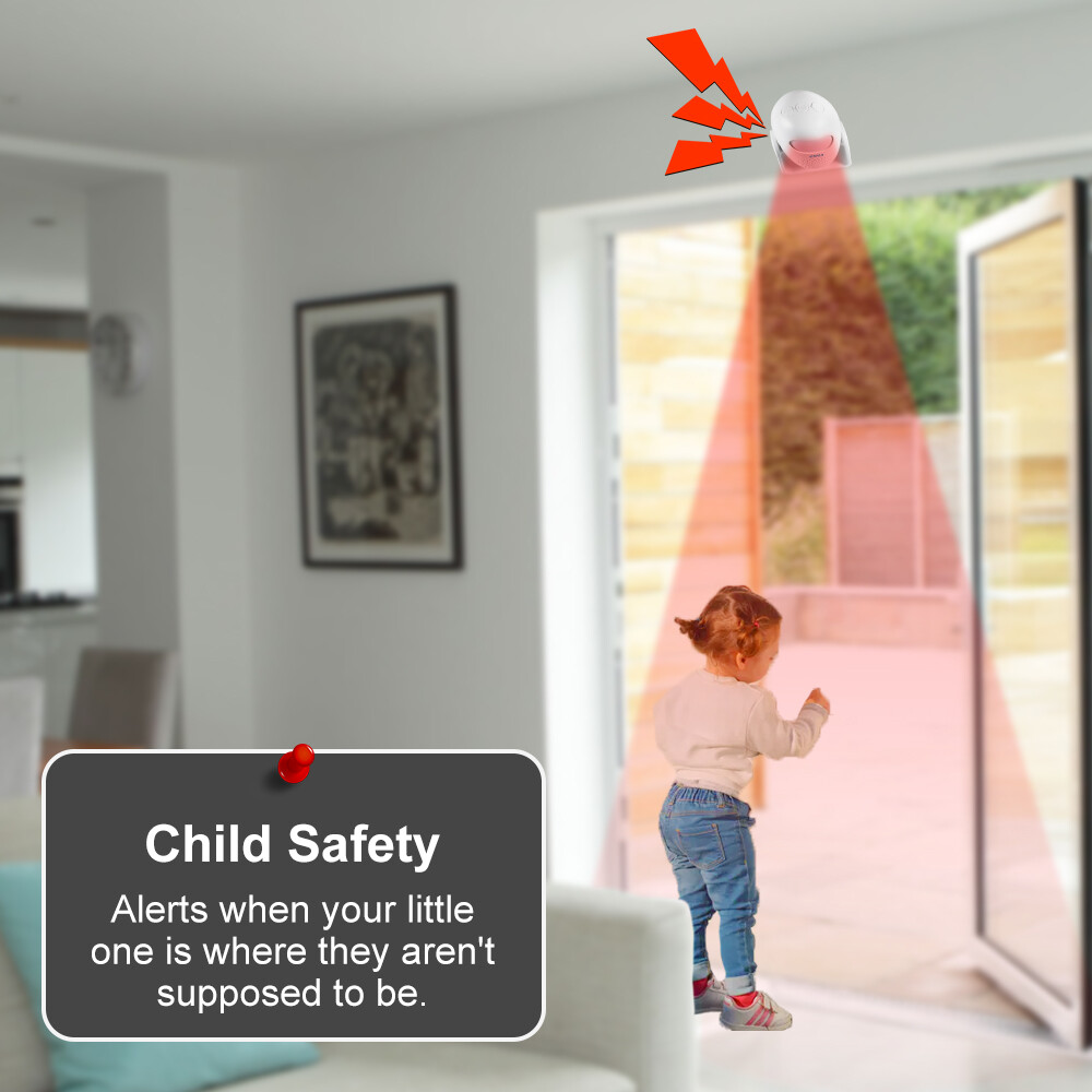 Wireless Infrared Motion Sensor 100dB Loud Alarm Anti-theft Detector with Remote