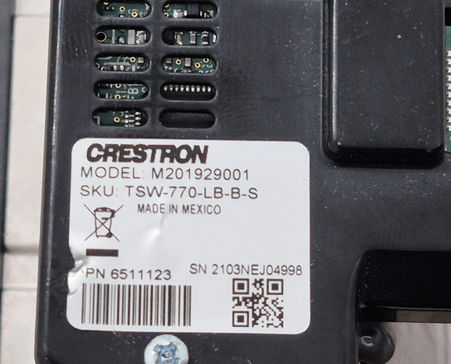 Crestron 7 in. TSS-770-B-S Room Scheduling Touch Screen – Touchscreen Only