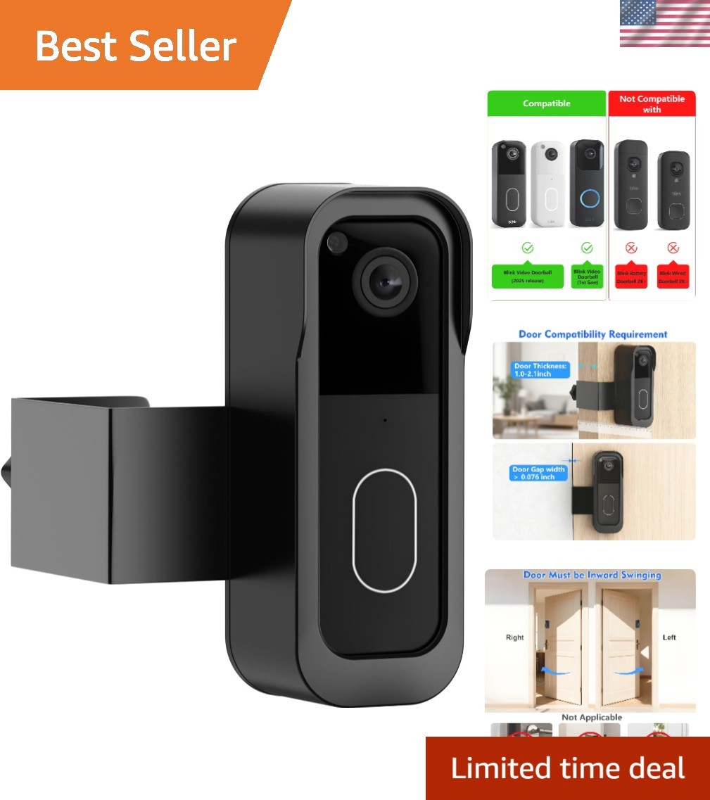 Black Anti-Theft Blink Doorbell Mount – Easy to Install, Weather-Resistant
