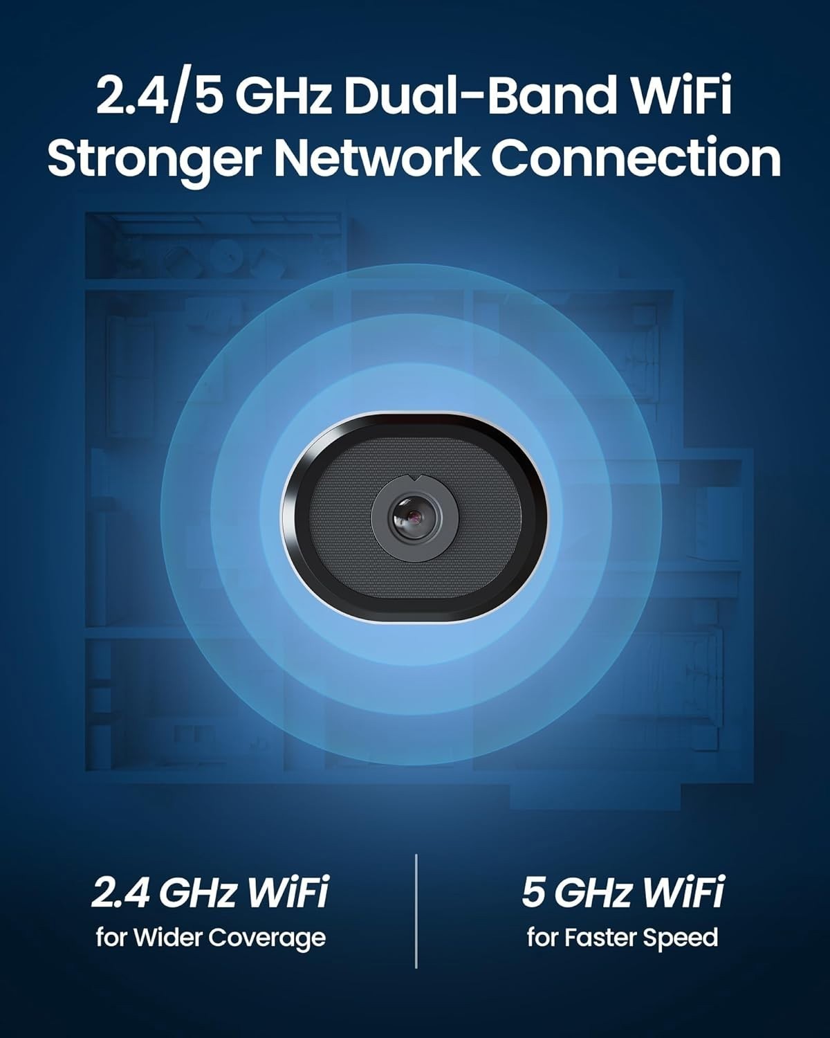 ZOSI Window Security Camera WiFi 2.4/5GHz 3MP Full Color Night Vision Indoor 2K