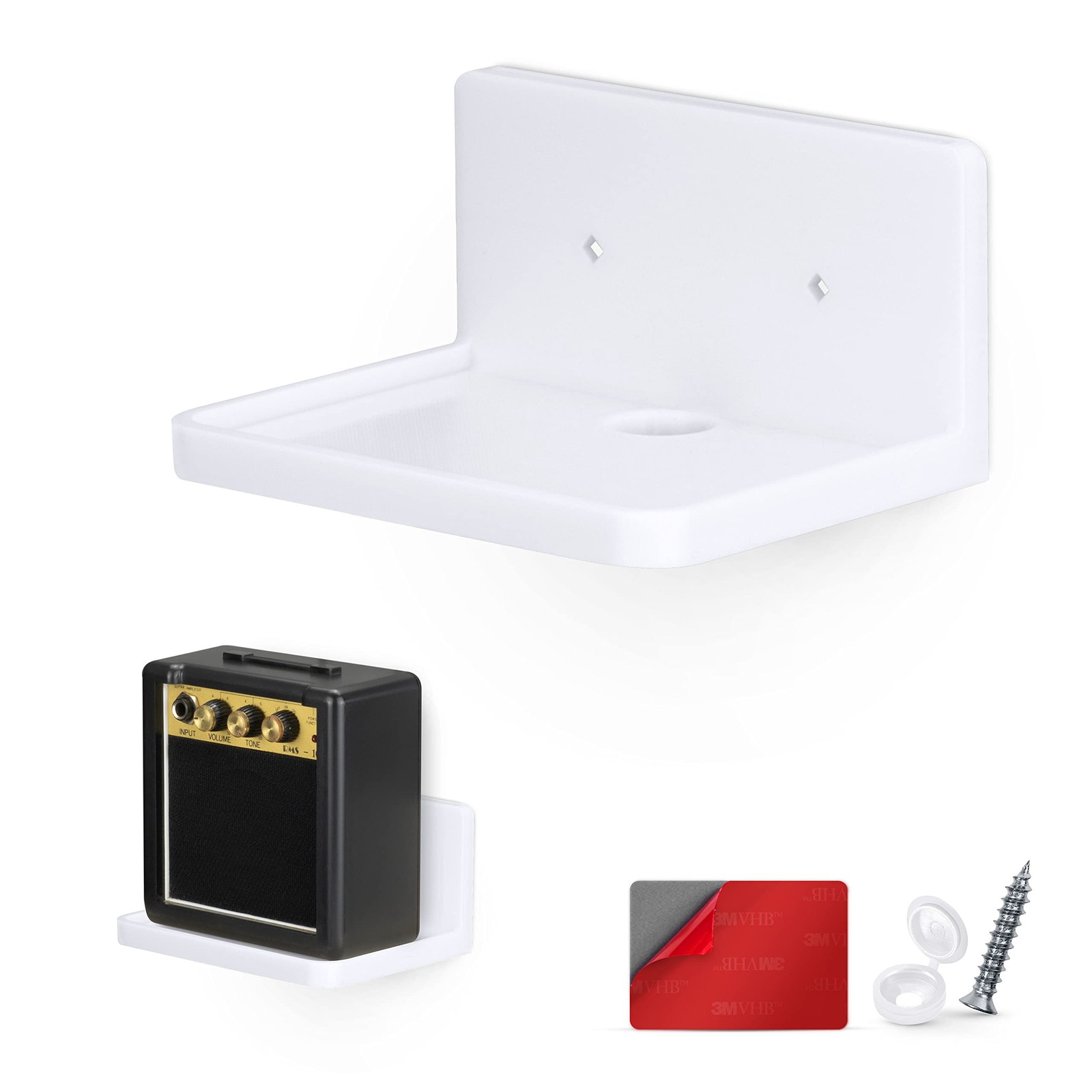 5” Small Floating Shelf, Adhesive & Screw in, for Bluetooth Speakers, Cameras…