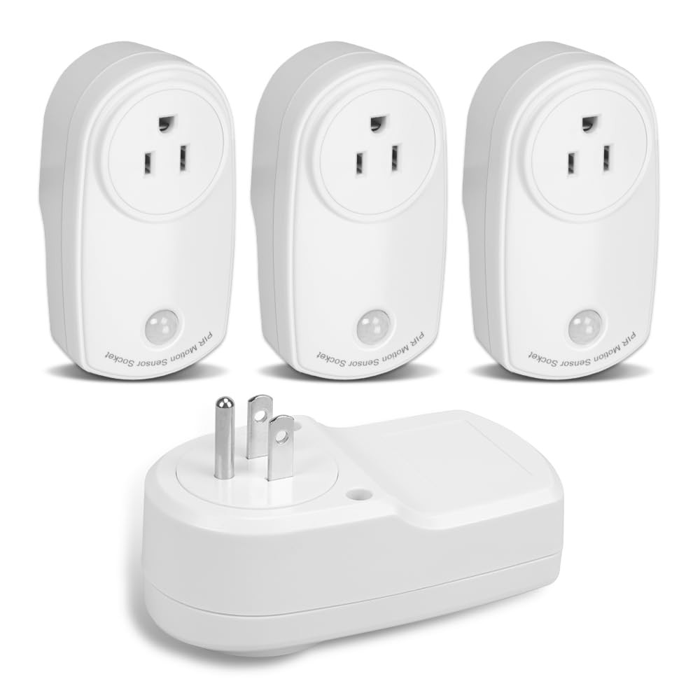 ZORZA 4Pcs Motion Sensor Switch Plug in Motion Sensor Light Socket 120V/60HZ …