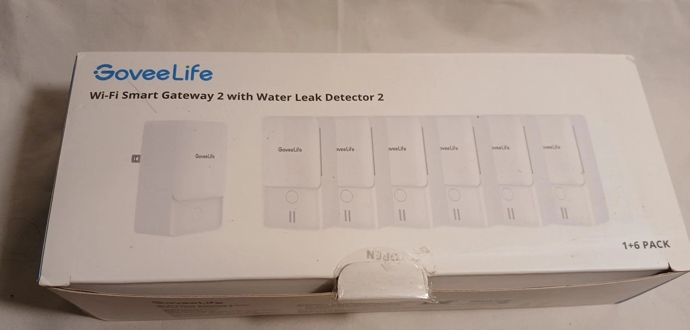 NEW OPEN GoveeLife Wi-Fi Smart Gateway 2 with Water Leak Detector 2 (1+6 Pack)