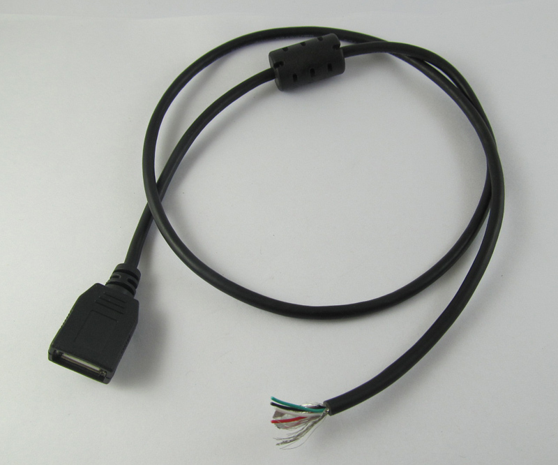 1pc 70cm USB 2.0 A Type Female To 4 Wire 4 Pin w/Magnetic DIY Power Cable 28AWG