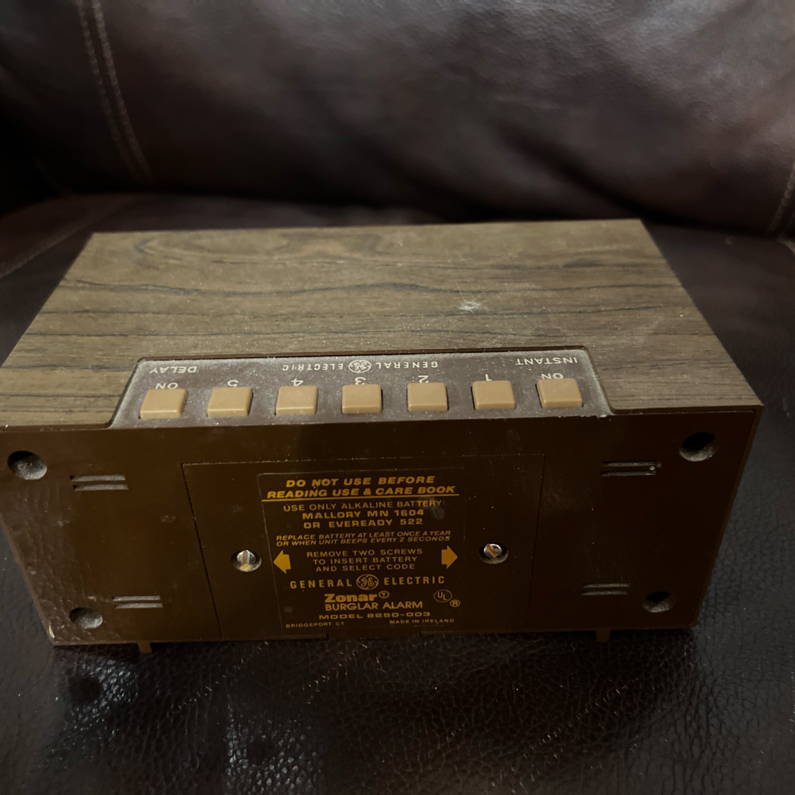 Vintage GE Zonnar Burglar Alarm Model 8250-003