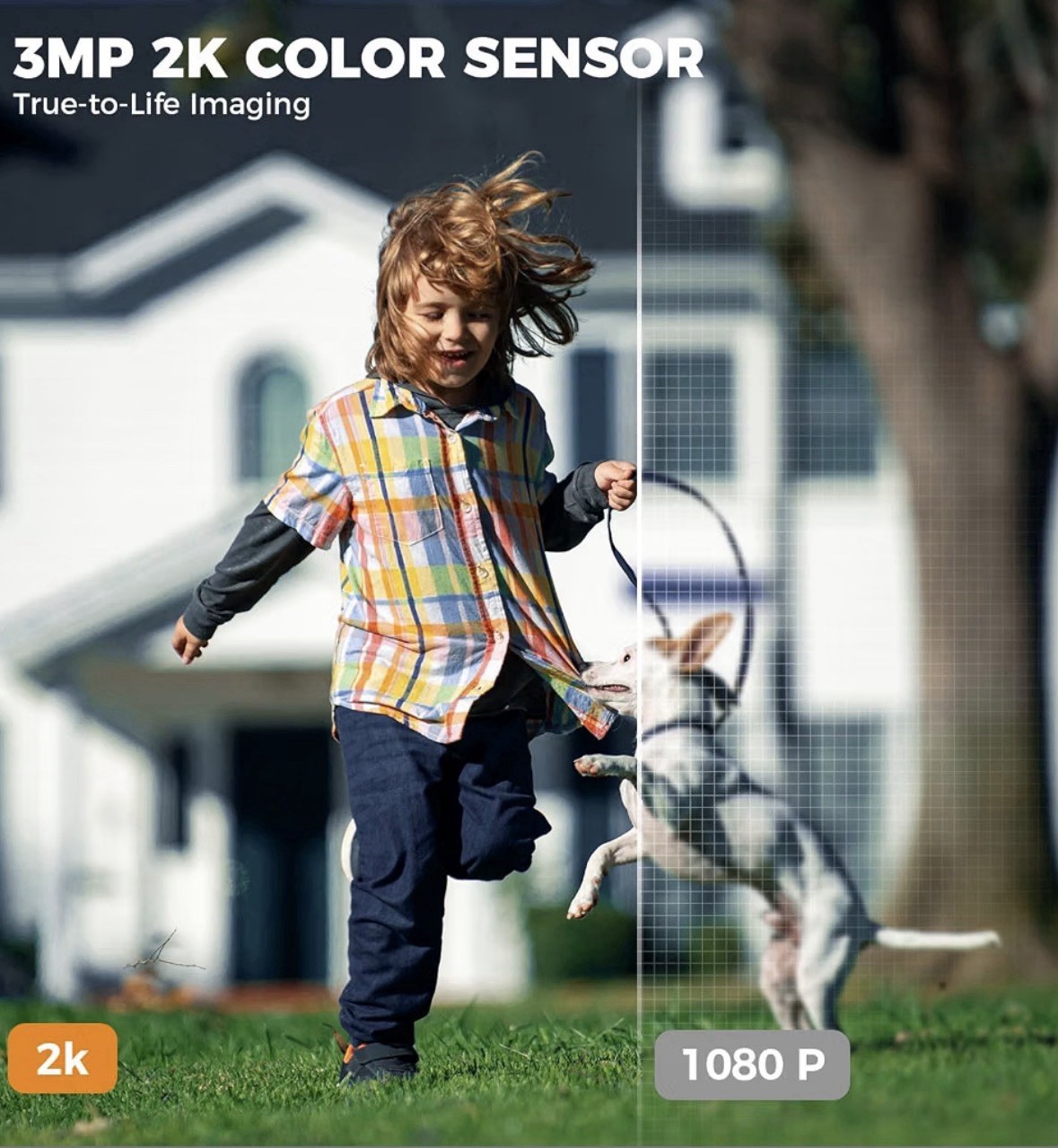 2K Wireless Security Camera Battery Powered AI Motion Color Night Vision IP65