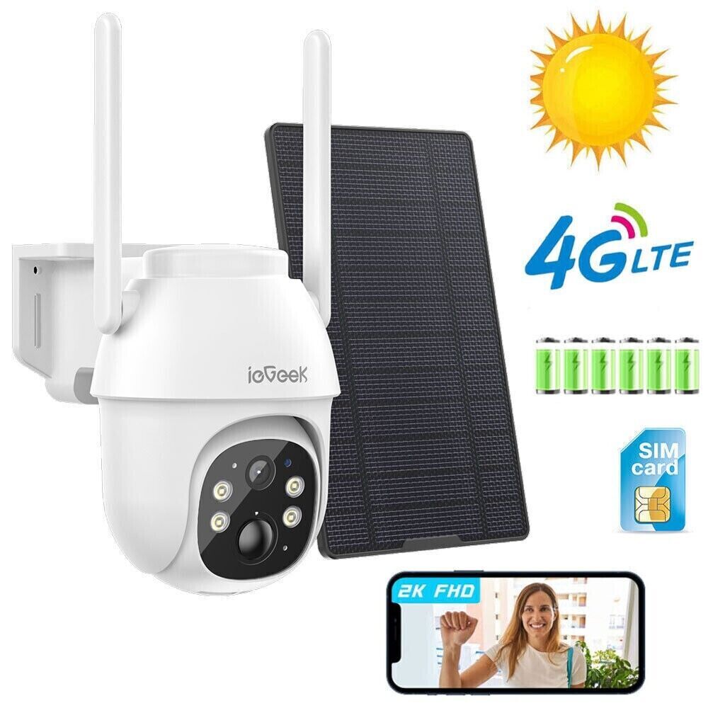 ieGeeK 4G LTE Security Camera Wireless Outdoor,No-WiFi Camera,Built-in SIM Card