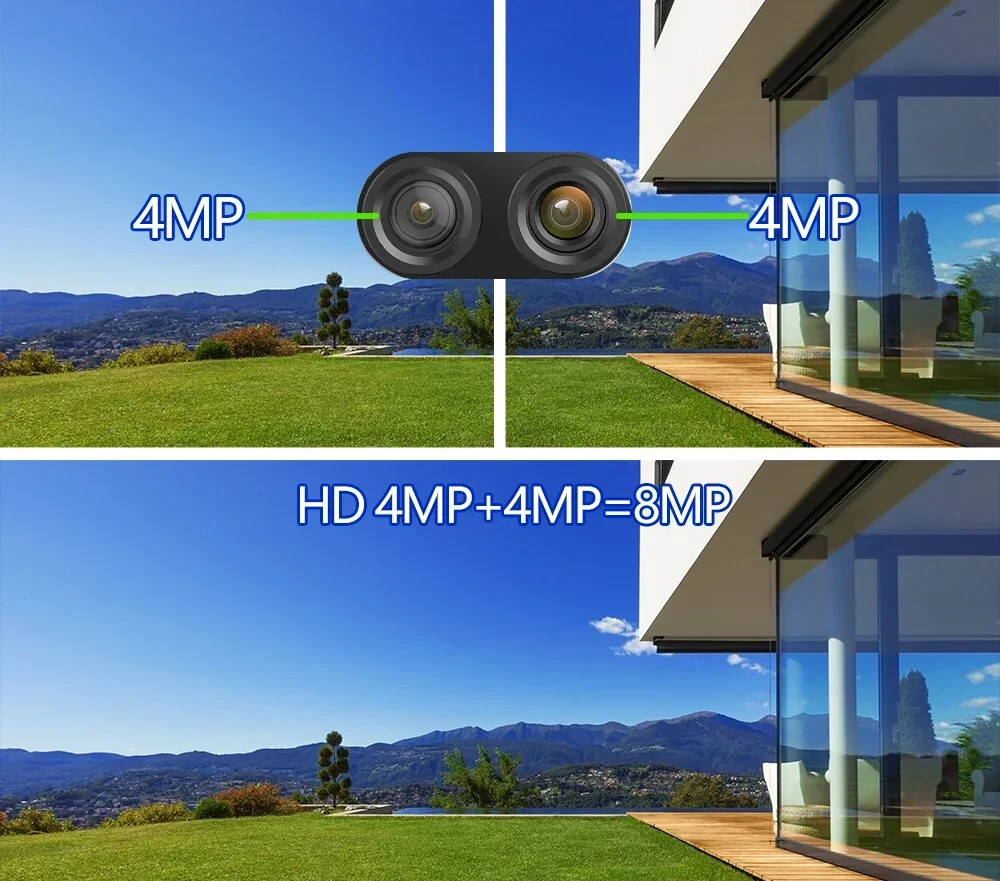 4K 8MP WIFI Solar Panel Camera Outdoor Audio Color Night Vision Security Camera