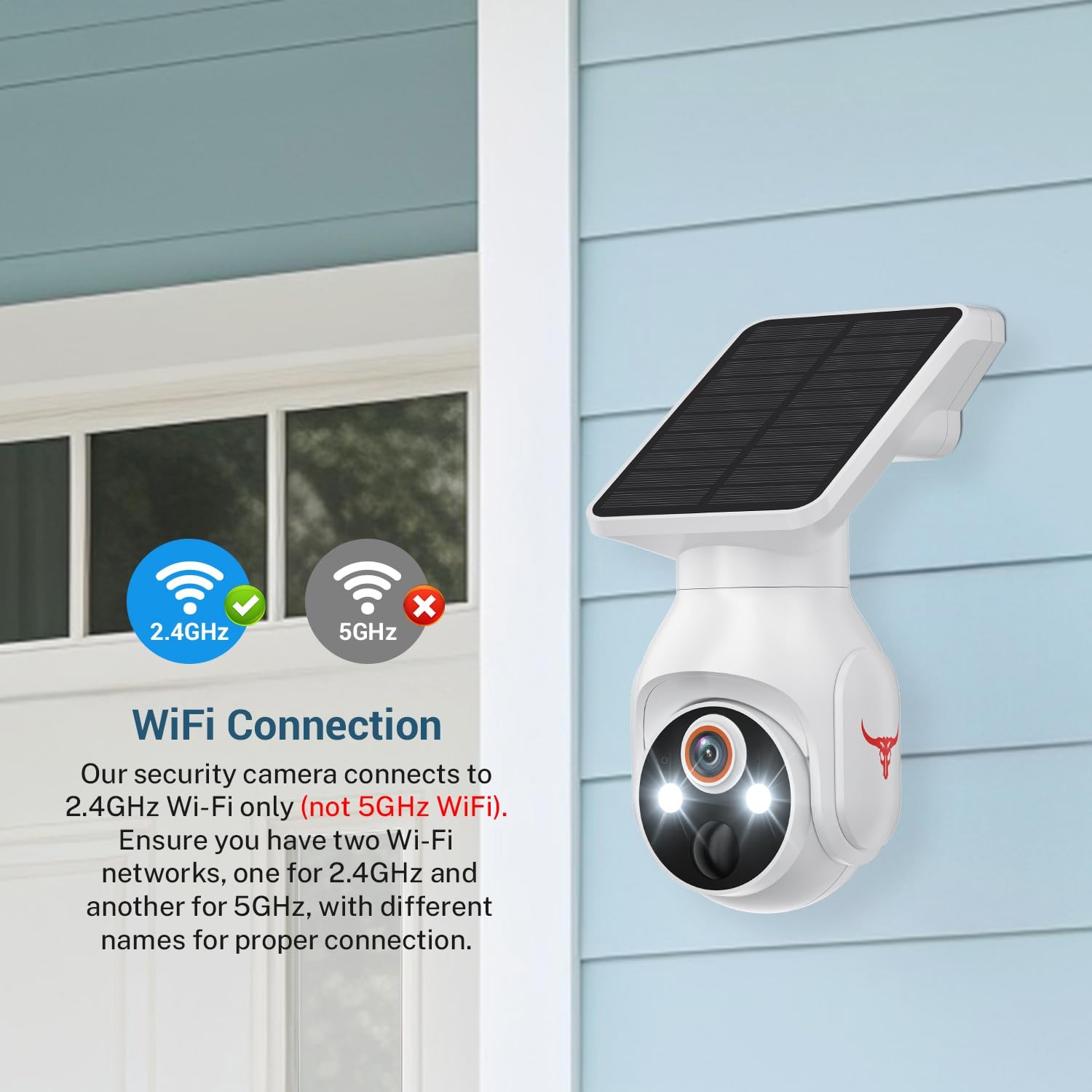 1080p Security Camera Wireless with Solar Panel, AI Human Detection, 2-Way Au…