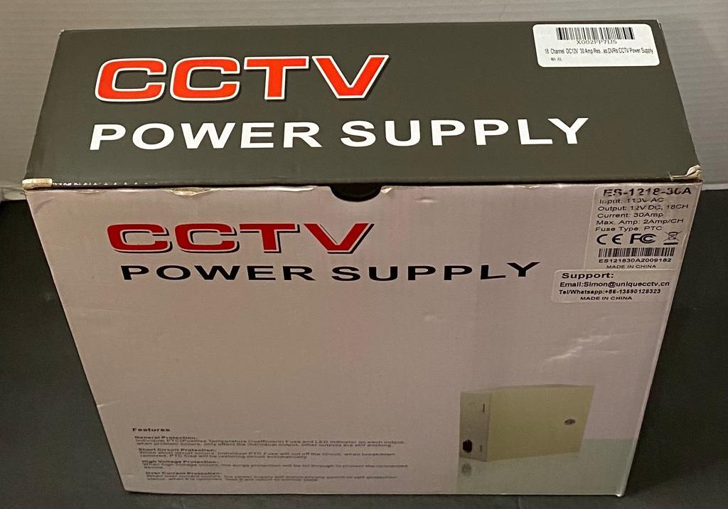 CCTV Camera Power Supply Box ES 1218 30A Security System 12V 18 Channel Port