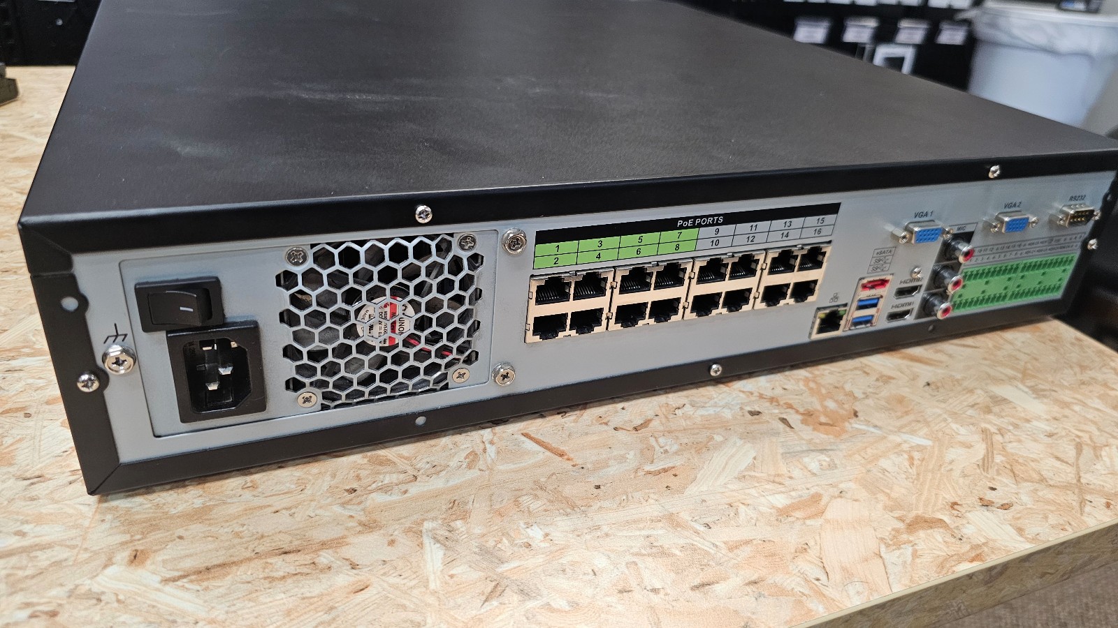 HONEYWELL HEN16384 Embedded 16-Channel NVR, 480fps, DRIVES NOT INCLUDED